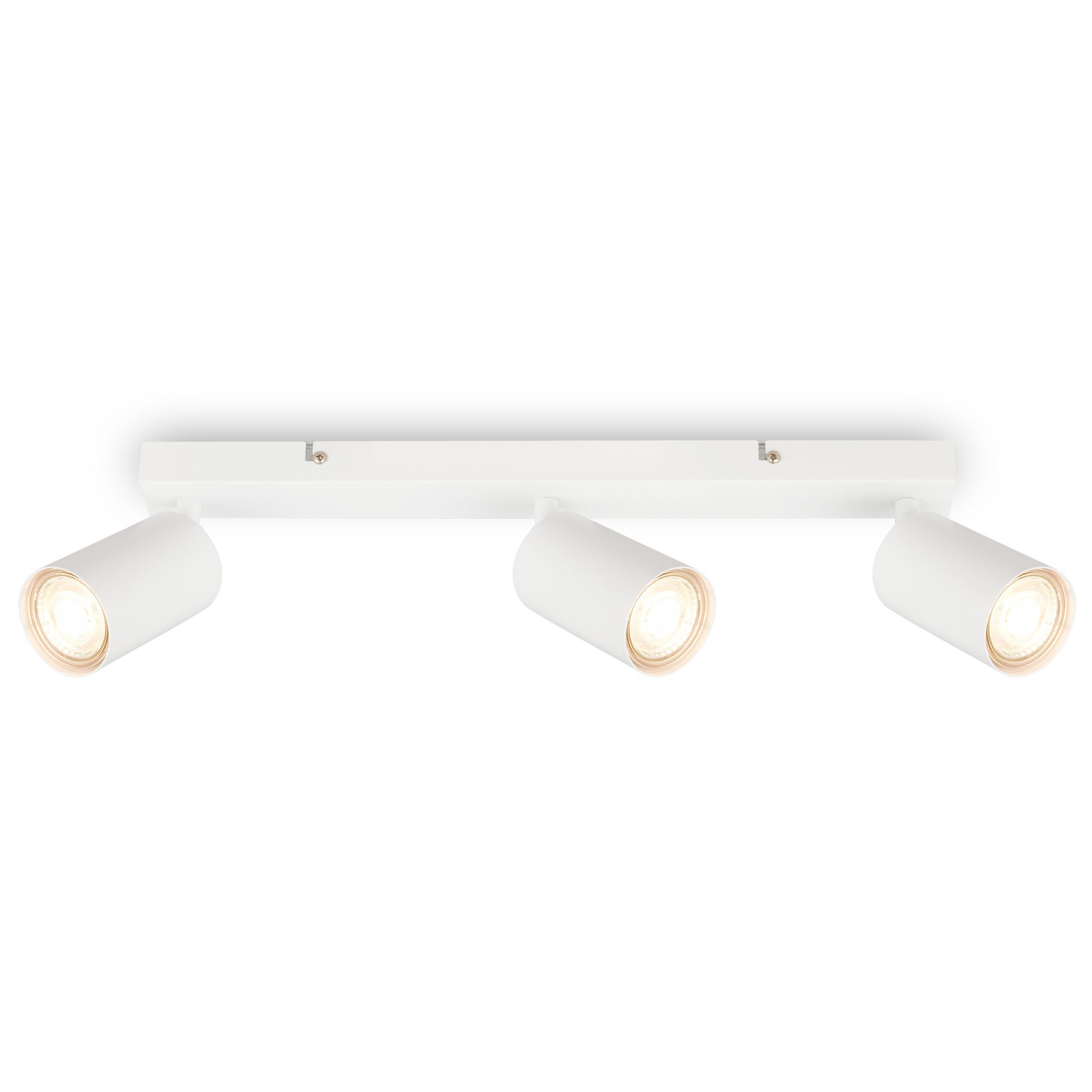 Briloner Leuchten Deckenleuchte LED Wandlampe Deckenlampe innen Schlafzimmer Wohnzimmer GU10, 3-flammig, ohne Leuchtmittel, Abhängig vom Leuchtmittel - Warmweiß / Neutralweiß / Kaltweiß, Wandlampe Innen 80 x 15,5 cm Silberfarbig max. 9W GU10 Kinderzimmer