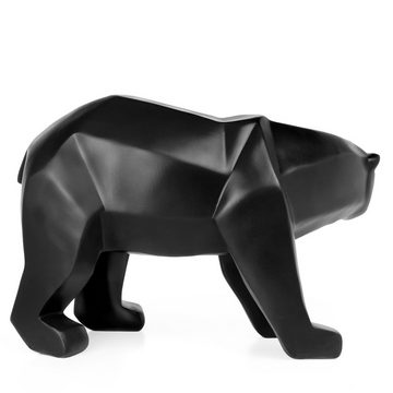Moritz Dekofigur Polygonal Eisbär schwarz, Polyresin Figuren Deko Geschenk Geometrische TierFigur Modern Skulptur
