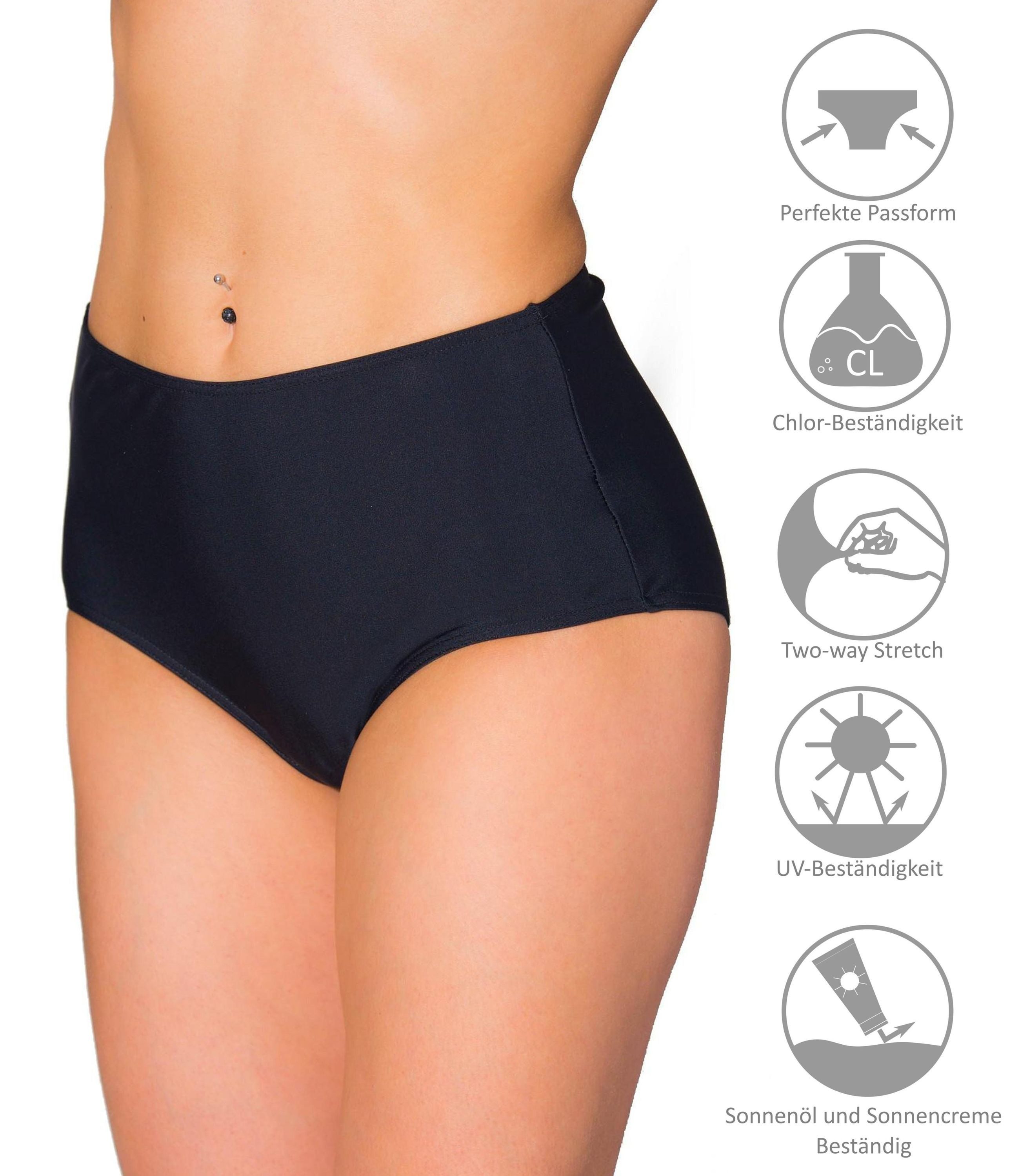 Aquarti Bikini-Hose Aquarti Damen Bikinihose Bikini-Slip mit Hohem Bund