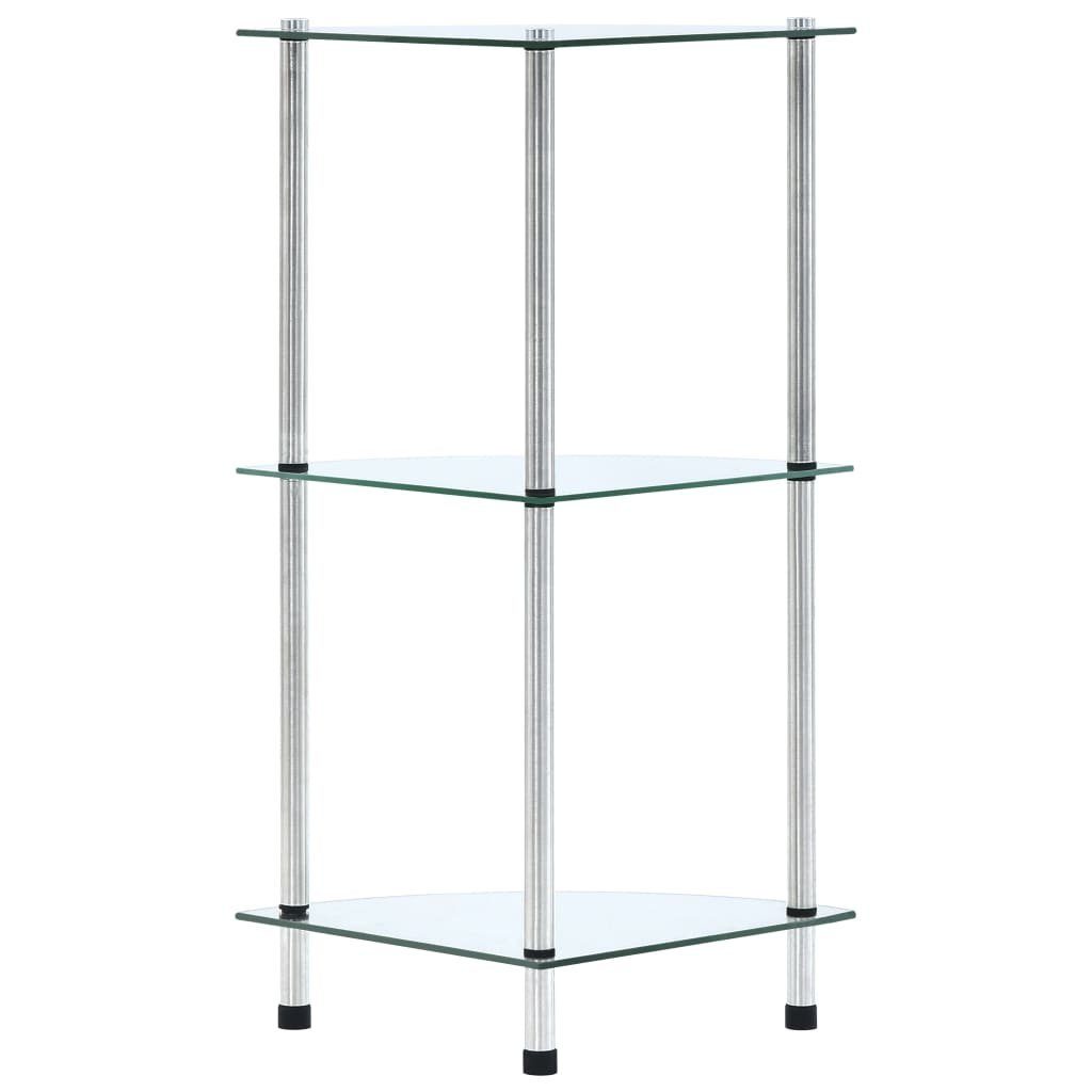 Hartglas, vidaXL Bücherregal Ablagen Regal mit Transparent 1-tlg. cm 30x30x67 3