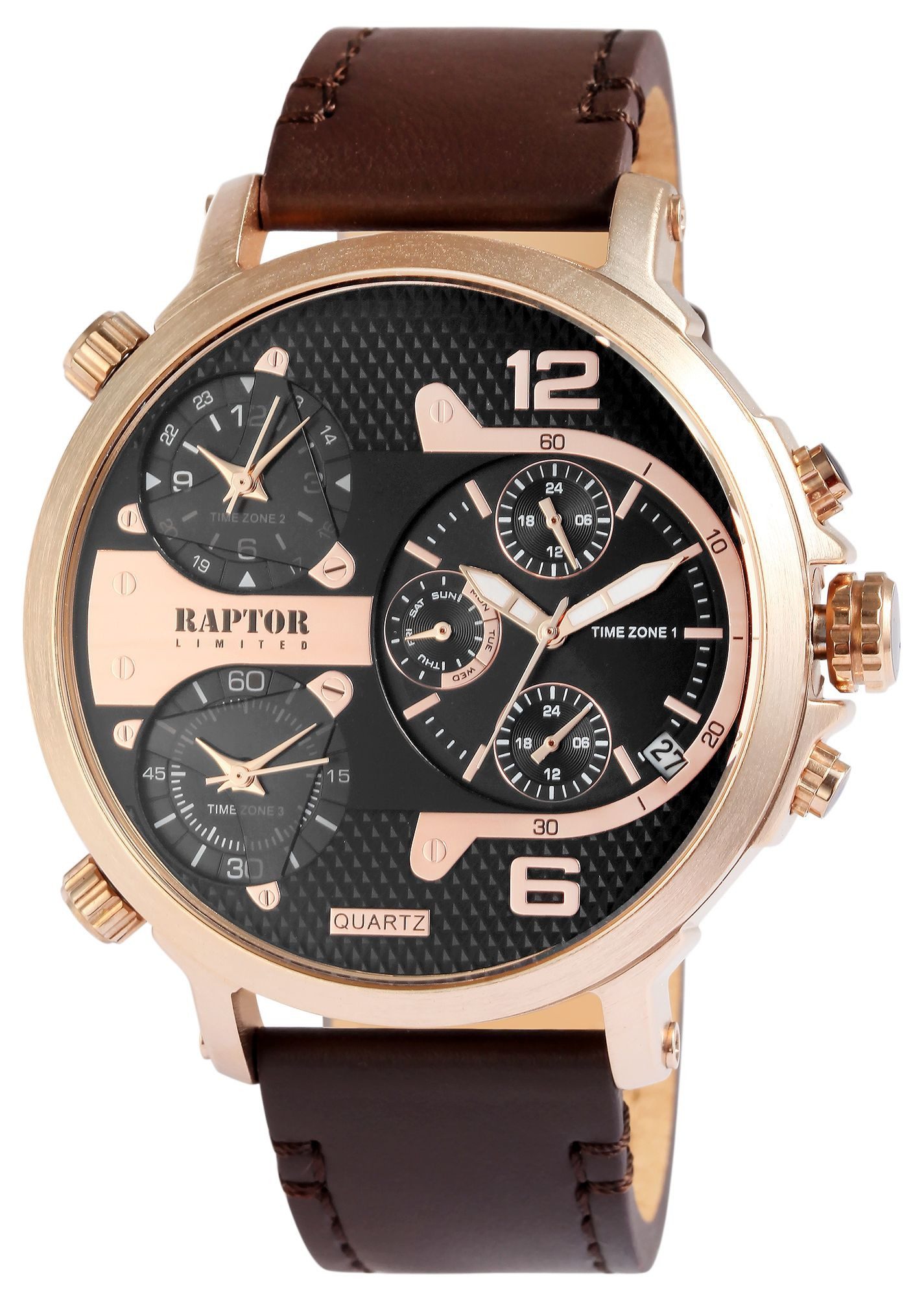 Raptor Limited Quarzuhr Maxx mit Echtlederband, günstig online kaufen