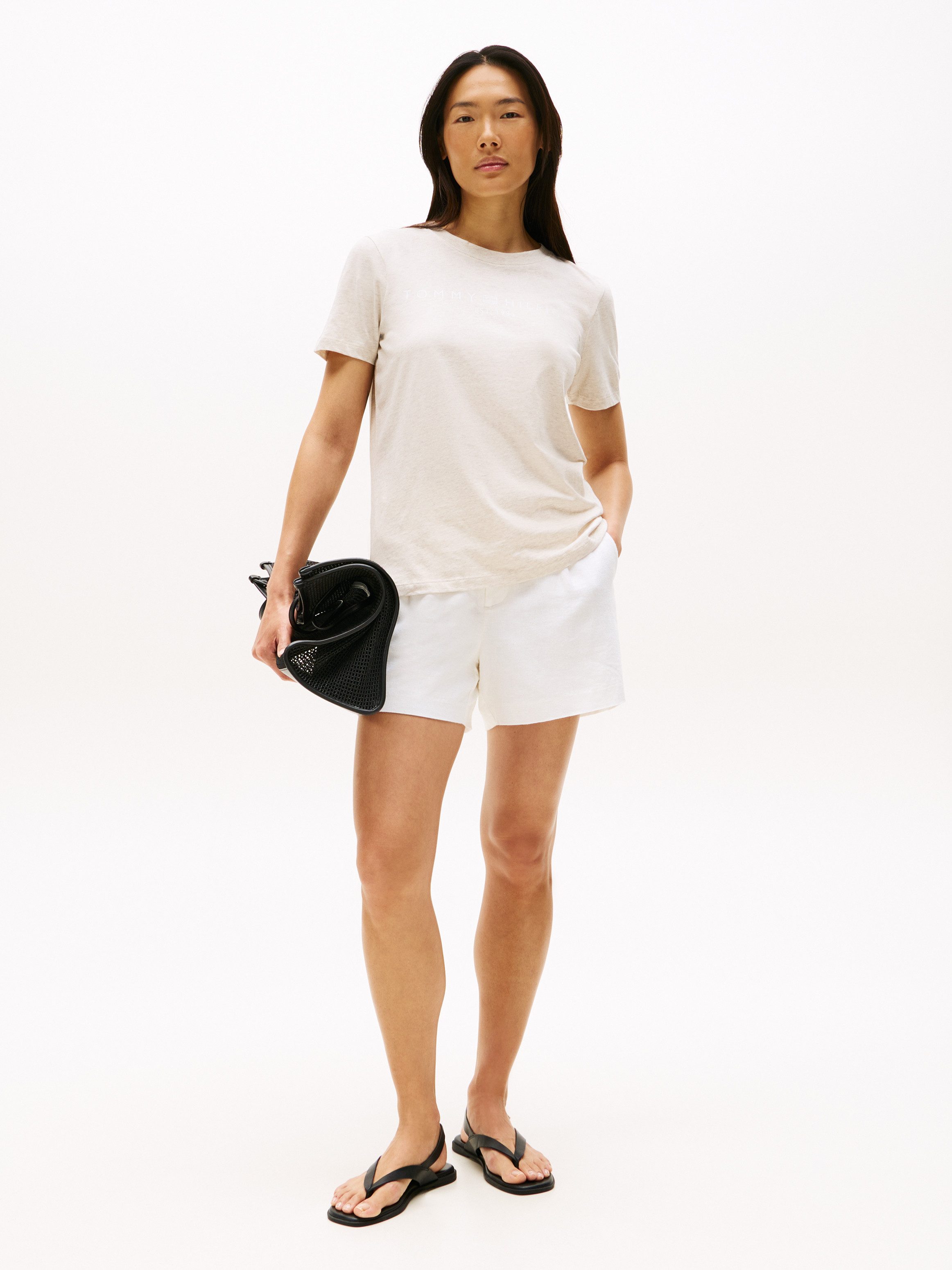 Tommy Hilfiger Kurzarmshirt REG CORP LOGO C-NK mit Logoschriftzug und Stick günstig online kaufen