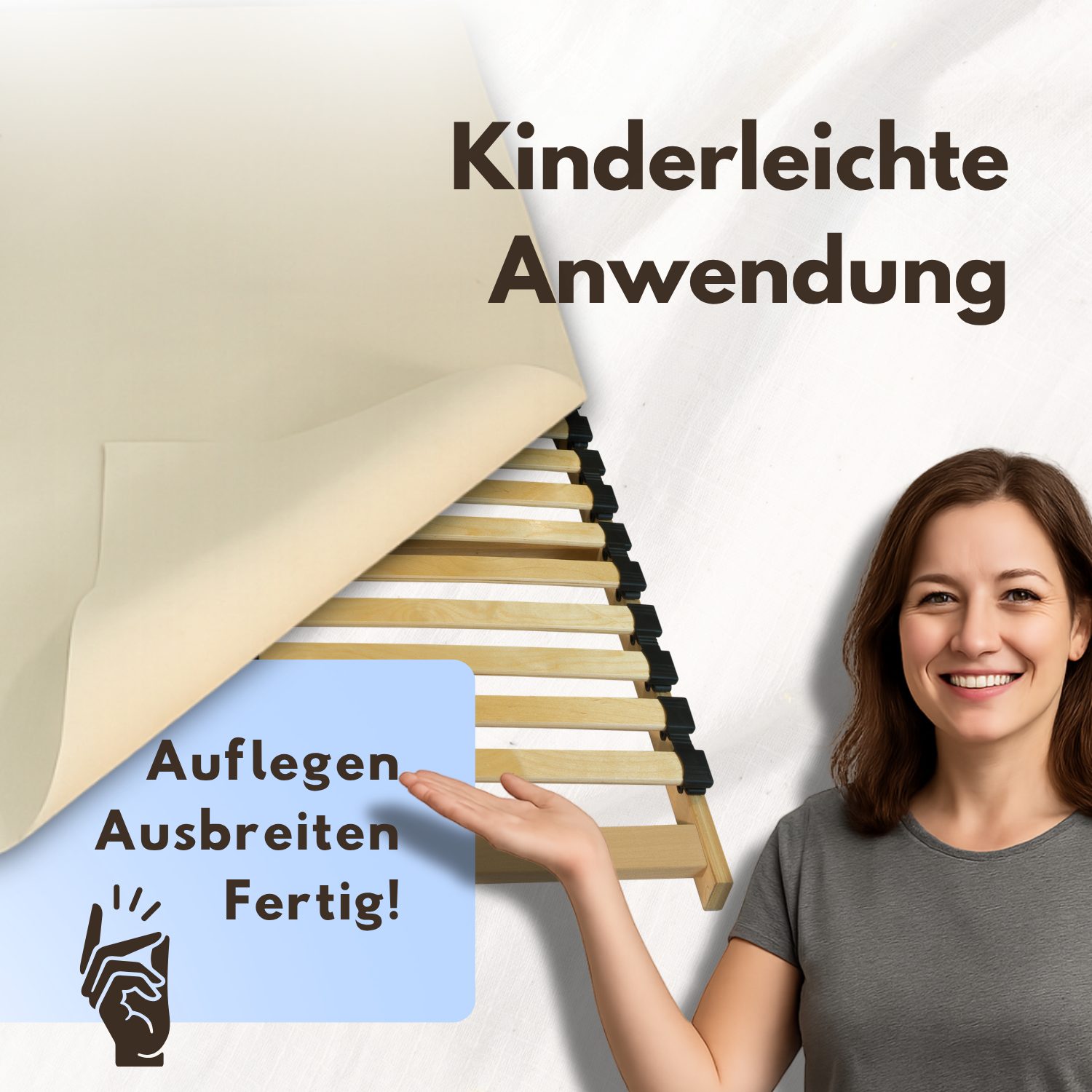 Matratzenschoner Hochwertiger Lattenrostschoner – Atmungsaktive Matratzenunterlage flex it, Besonders rutschfest, Allergiker geeignet, deutsche Markenqualität – Bild 5 von 5