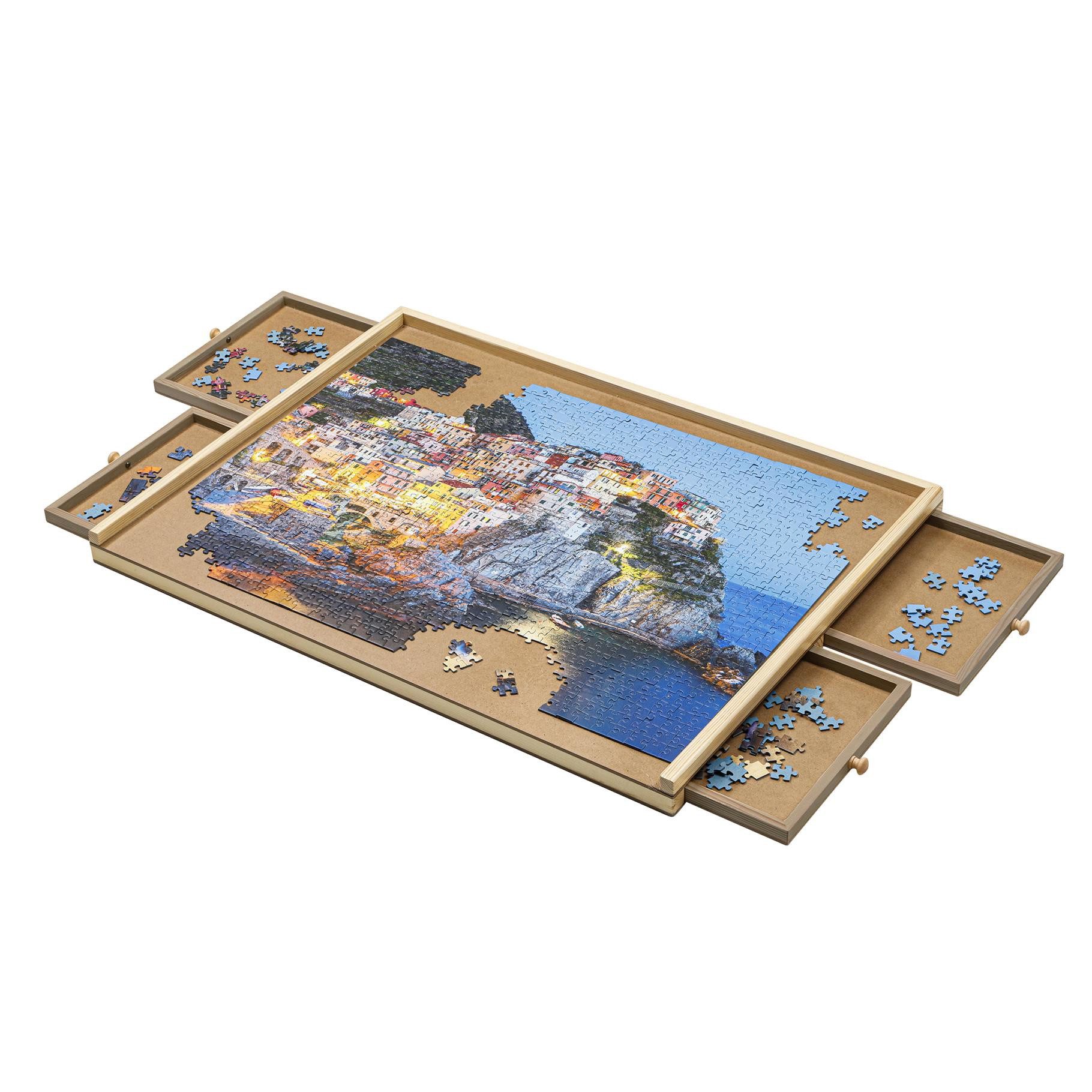 Bambelaa! Puzzlematte Puzzletisch 1000 Teile Holz mit 4 Schubladen Puzzlebrett Puzzle Board