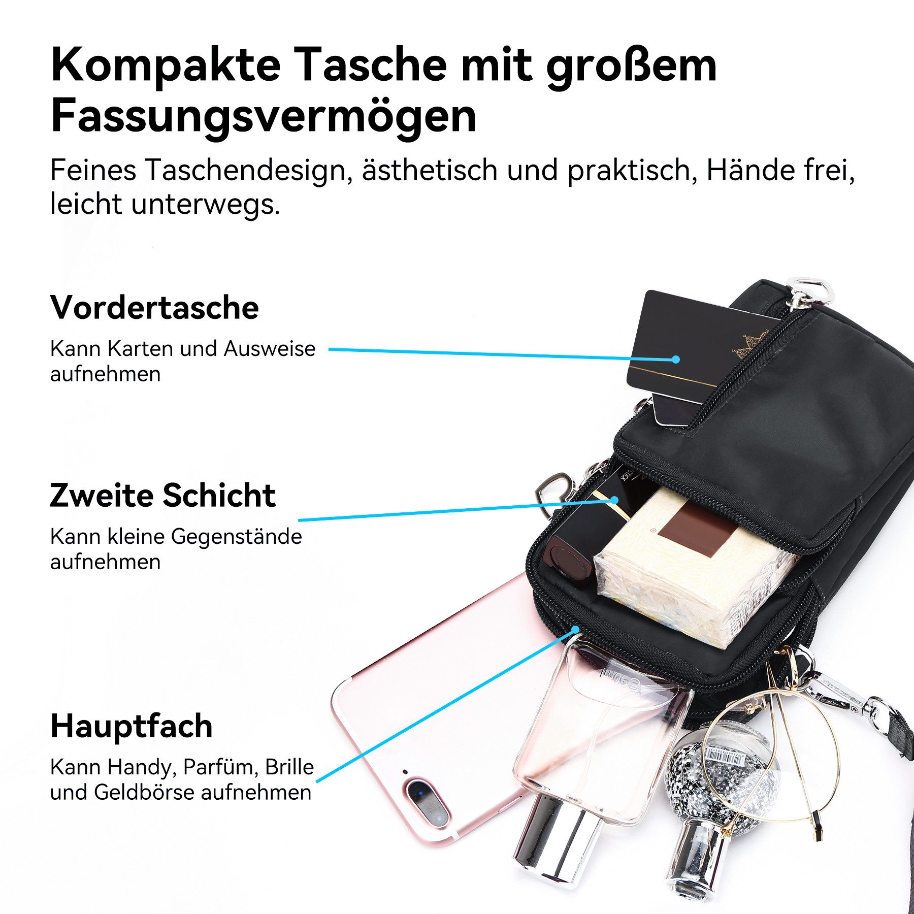 Mutig Umhängetasche Crossbody Tasche für Damen, Verstellbar Schultergurt (N günstig online kaufen