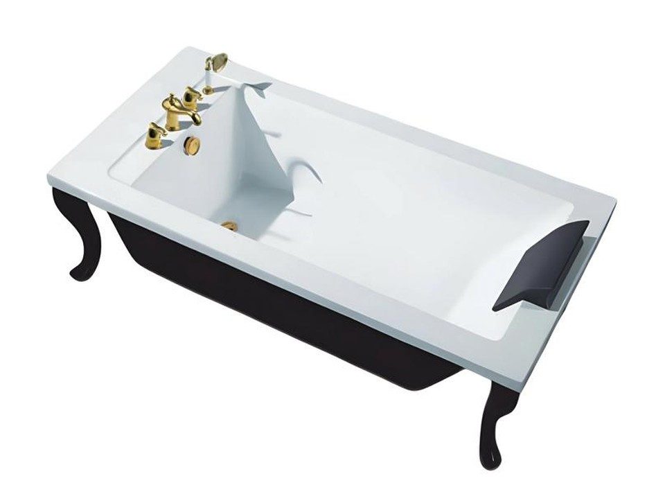 Xlmoebel Badewanne XLMOEBEL Acryl Badewanne in elegantem Schwarz, freistehend, Made in Europa