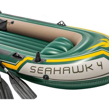 Intex Schlauchboot Schlauchboot Seahawk 4 SET inkl. Außenbordmotor + Befestigung