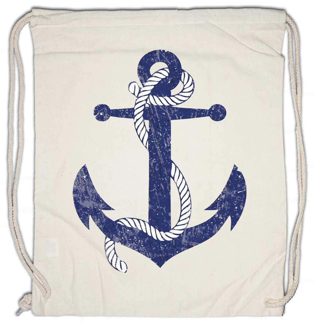 Turnbeutel Oldschool Anchor Vintage Logo I Turnbeutel Anker Tattoo Segler Segeln