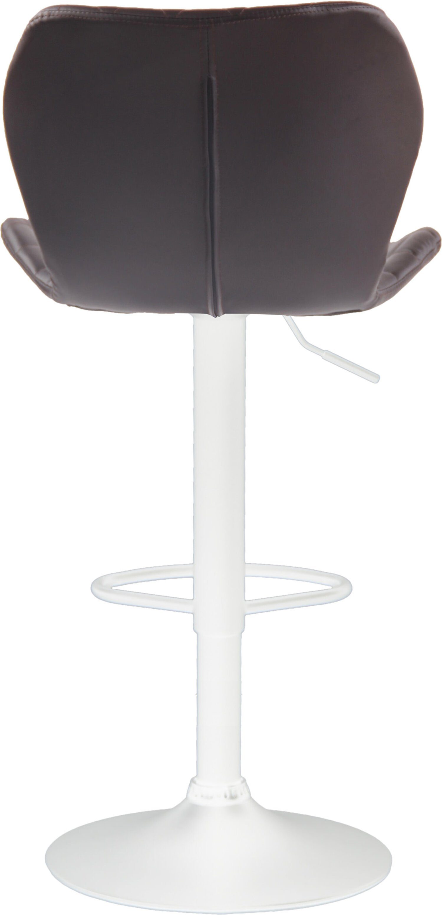 TPFLiving Barhocker Cora mit bequemer weiß 360° (Barstuhl Sitzfläche: drehbar Braun Rückenlehne Kunstleder angenehmer Metall - Gestell und und Küche Fußstütze Theke Hocker höhenverstellbar), - für &