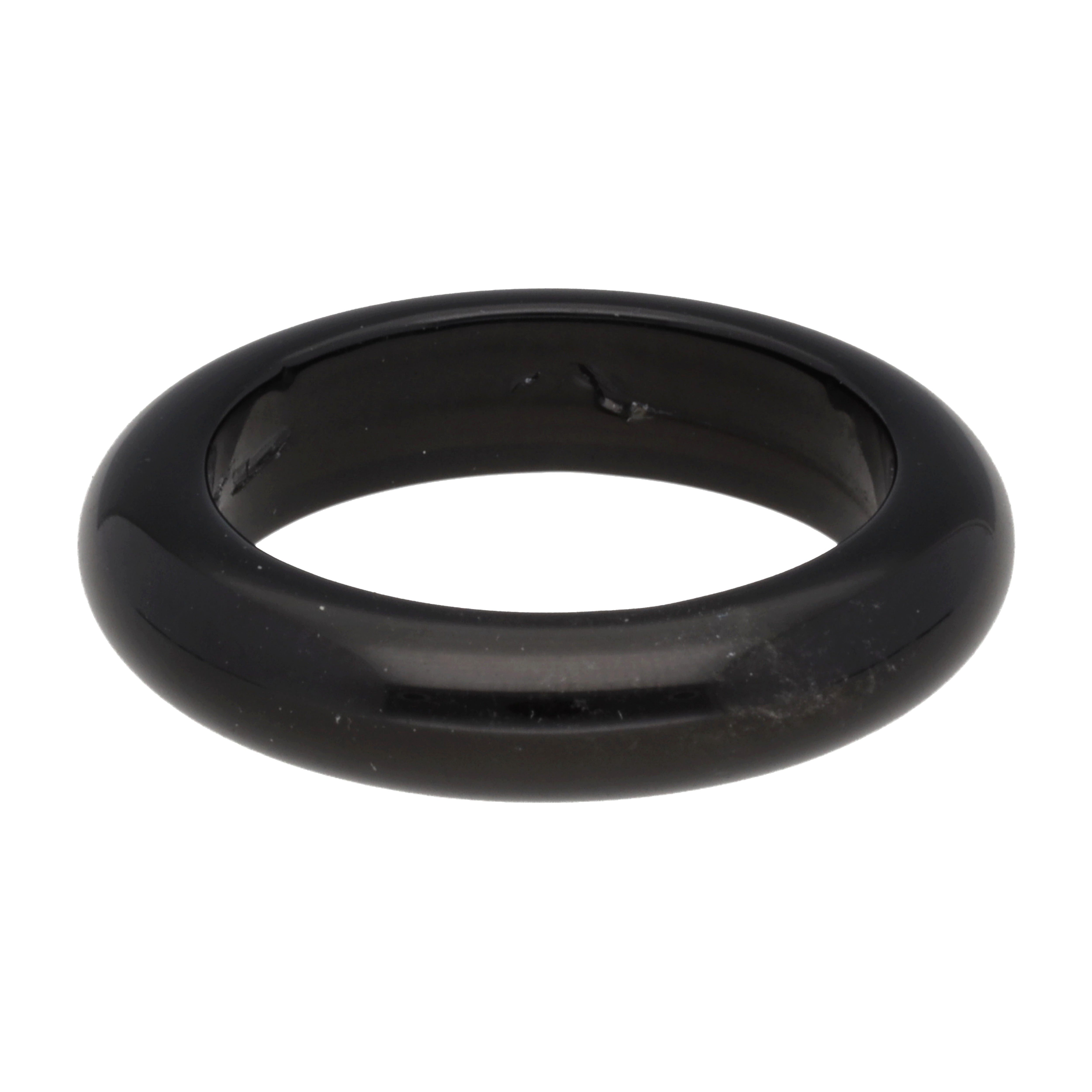 Lebensquelle Plus Fingerring Onyx Ring – schlichter Bandring, Größe 63
