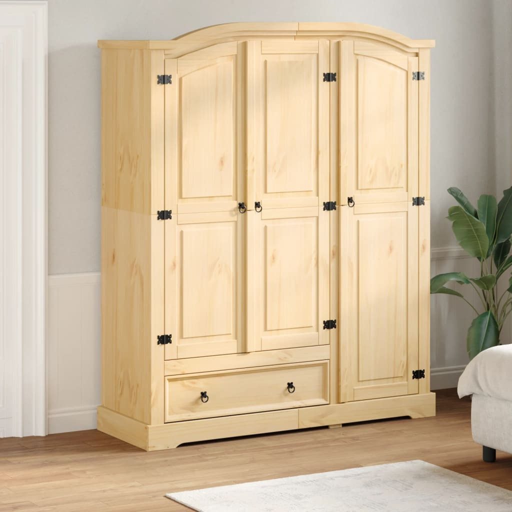 vidaXL Kleiderschrank Kleiderschrank Corona 151,5x52x186 cm Massivholz Kiefer (1-St)