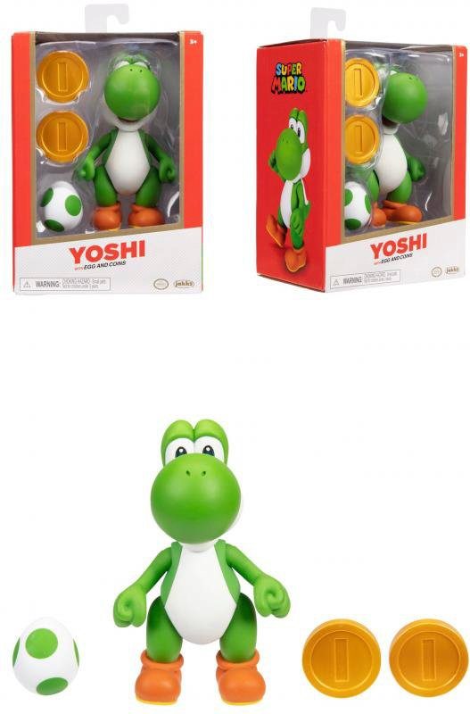 Jakks Pacific Merchandise-Figur Super Mario - Yoshi Münzen 10 cm Figur (Sammlerbox), (Set, 2-tlg)