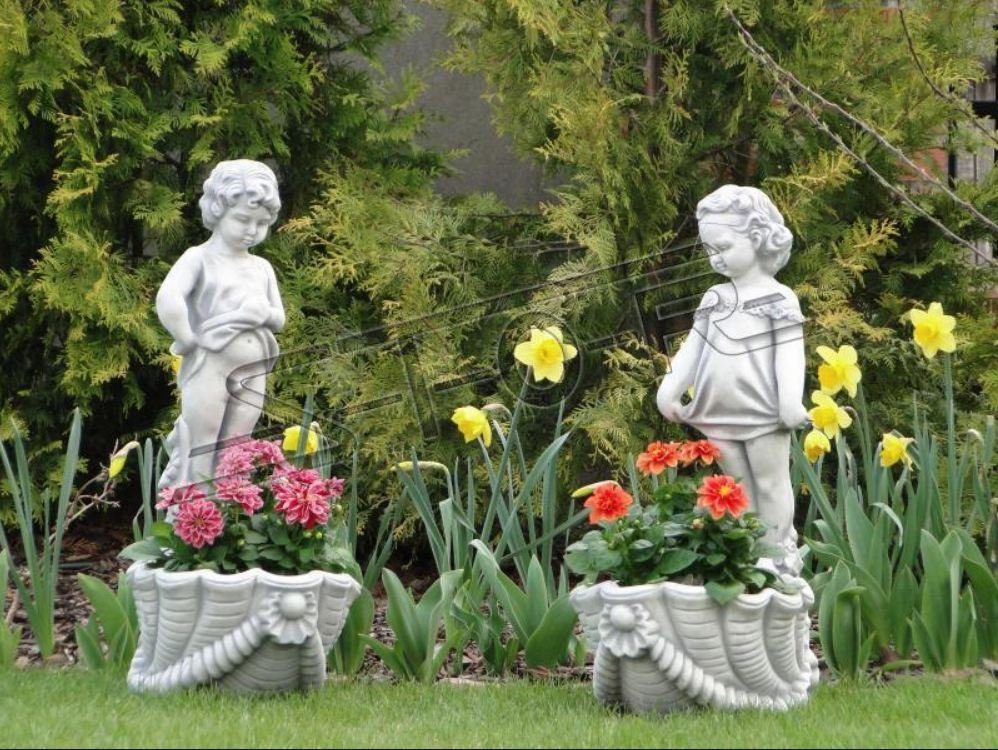 JVmoebel Skulptur Figur Blumenkübel Pflanz Kübel Deko Figur Blumentöpfe Garten Vasen