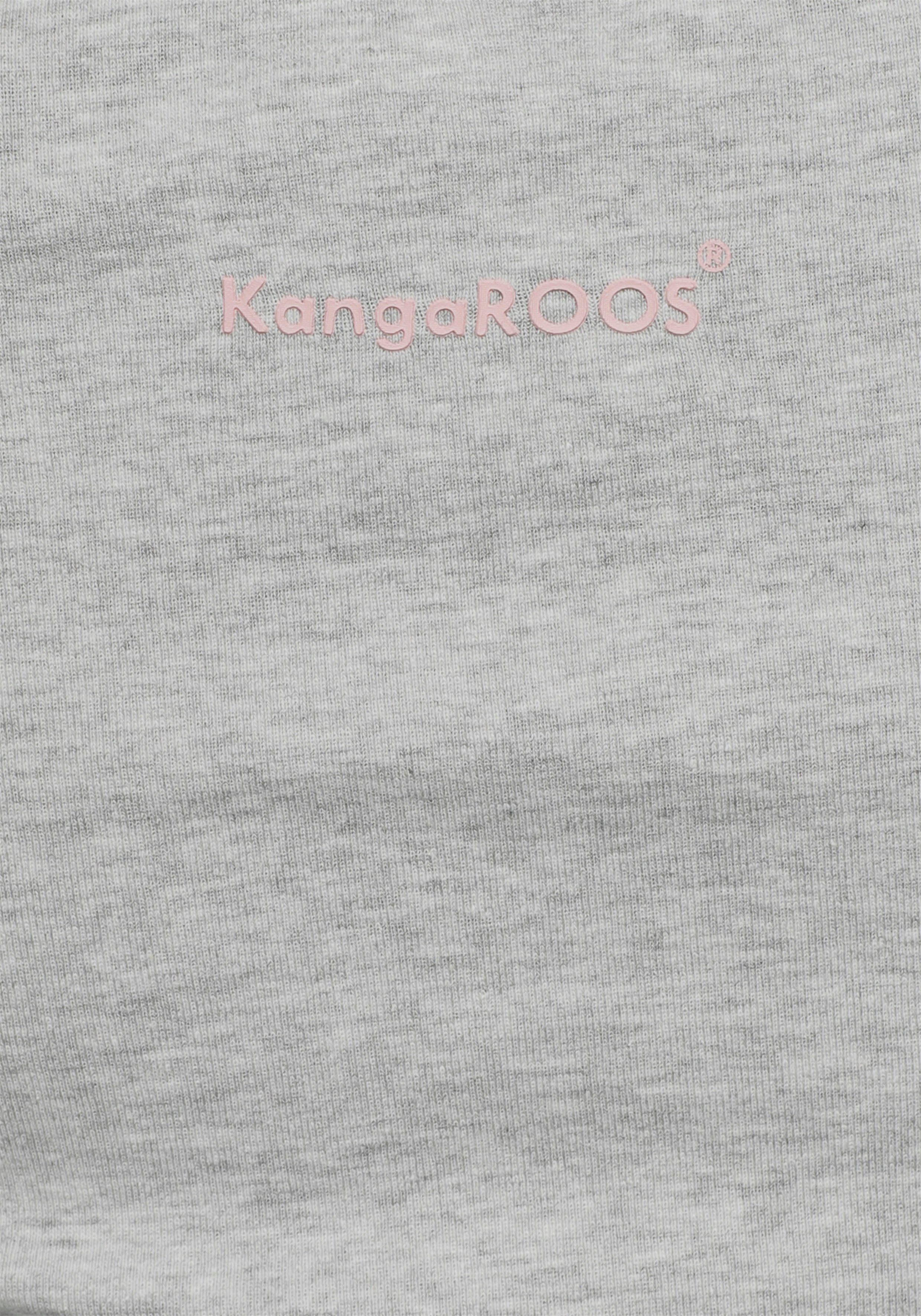 KangaROOS Rundhalsshirt mit im Collage-Look Logodruck großem hellgrau-meliert