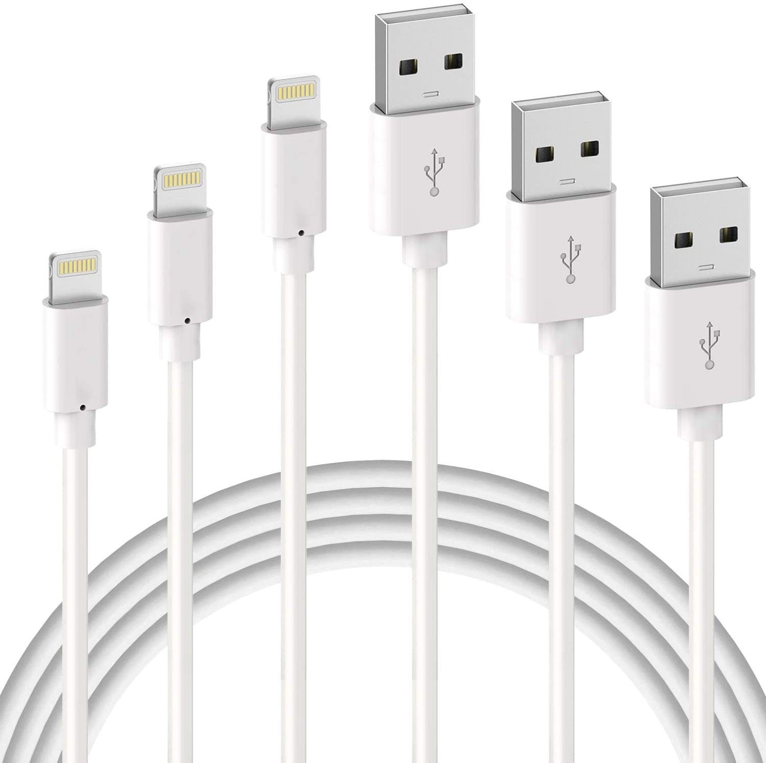 Quntis Smartphone-Kabel, USB A auf Lightning, Quntis 3Pack 1m 2m 3m iPhone  Ladekabel, MFi Zertifiziert USB A auf Lightning Kabel, iPhone Kabel  kompatibel mit iPhone 12 SE 2020 11 Pro XS Max