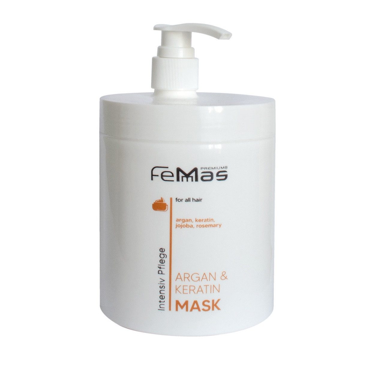 Femmas Premium Haarmaske FemMas Argan & Keratin Maske 1000ml mit Pumpe