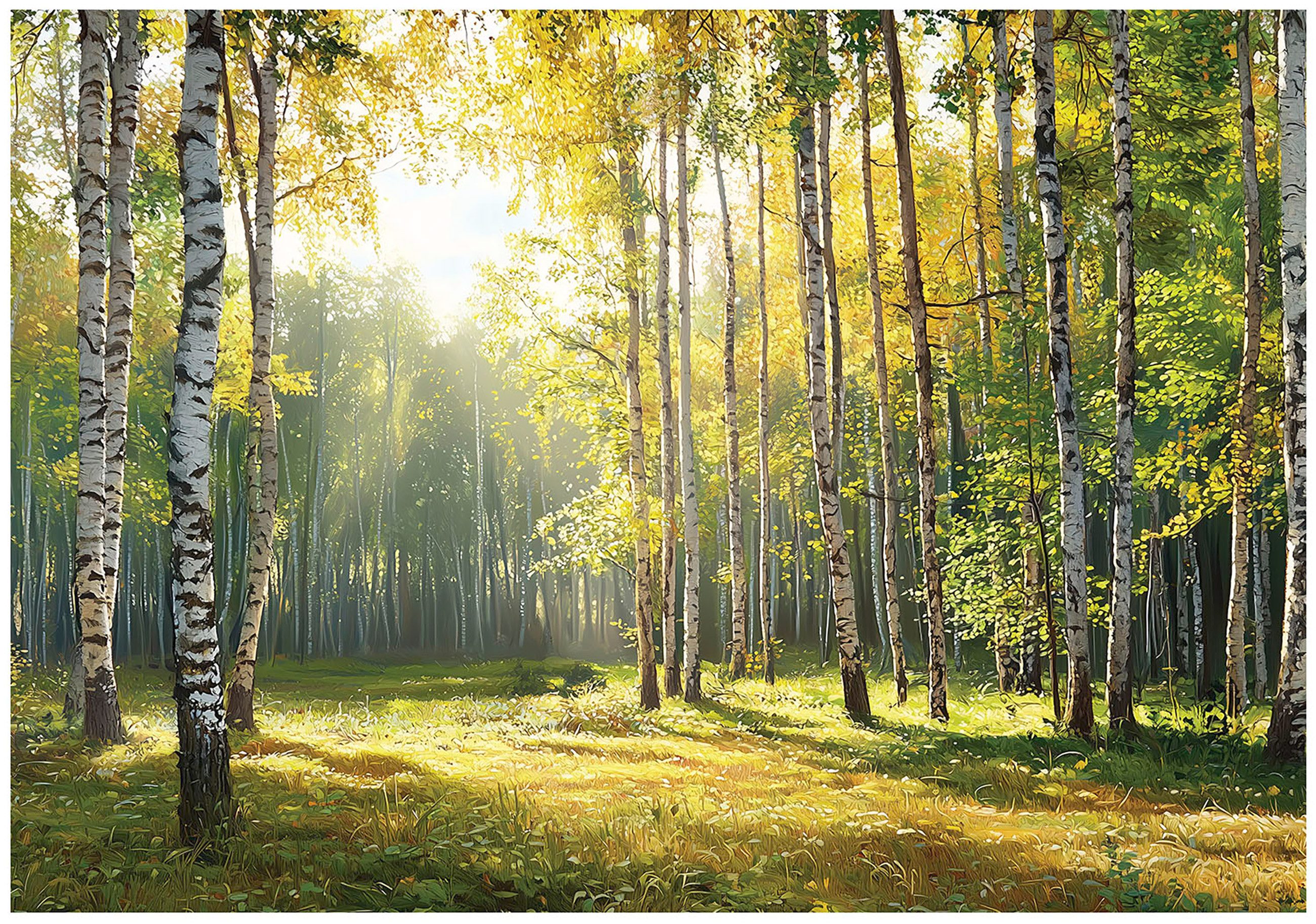 Wallarena Fototapete Wald Natur Birken Vlies günstig online kaufen
