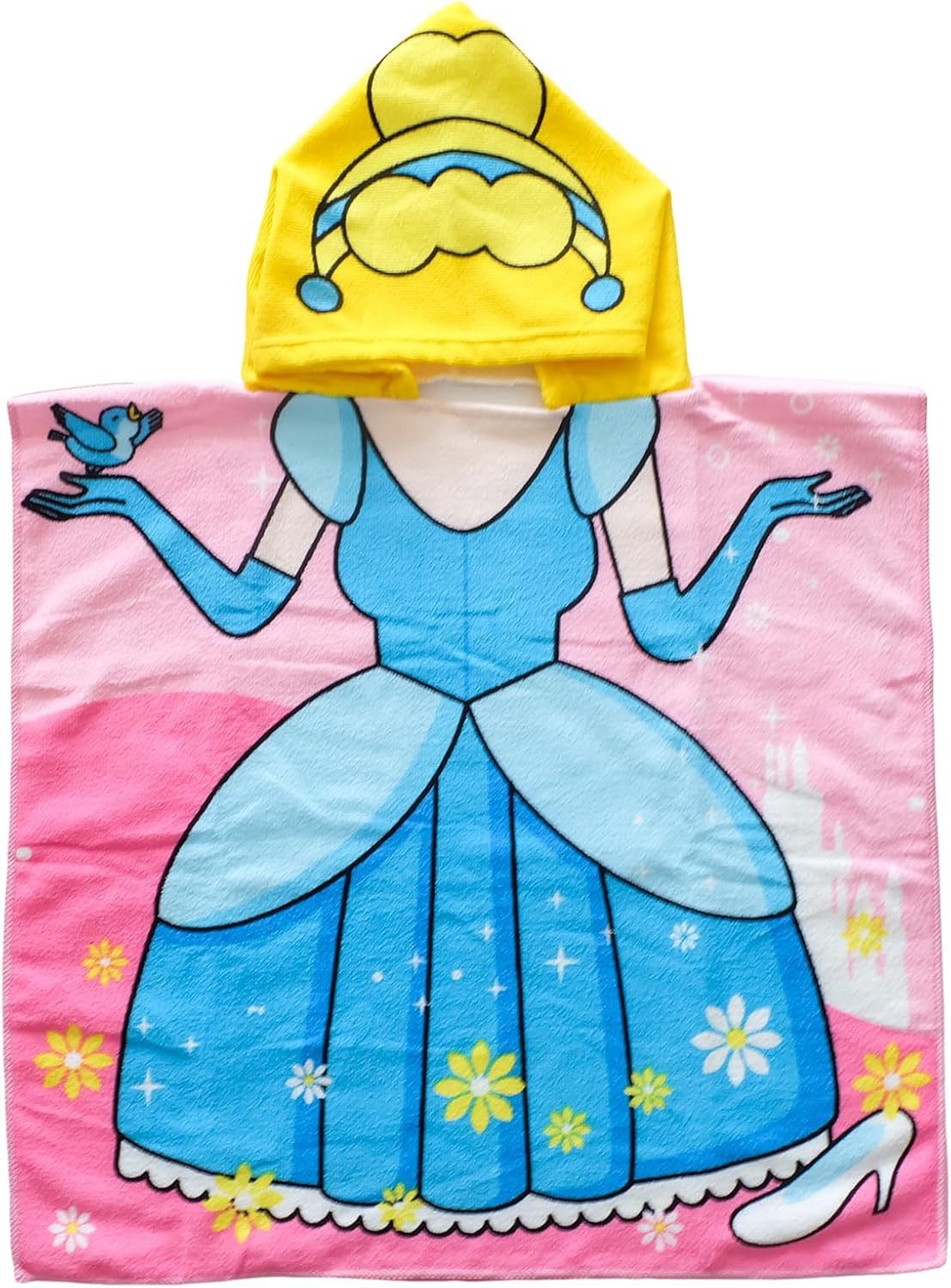 LA CUTE Badeponcho Kinder Handtuch Poncho - Buntes Badetuch mit Kapuze für Jungen Mädchen, Saugfähiges Polyester, Integrierte Kapuze, die hilft, die Haare zu trocknen und vor Wind zu schützen., Strandhandtuch und Muster, leicht zu reinigen und schnell trocknend