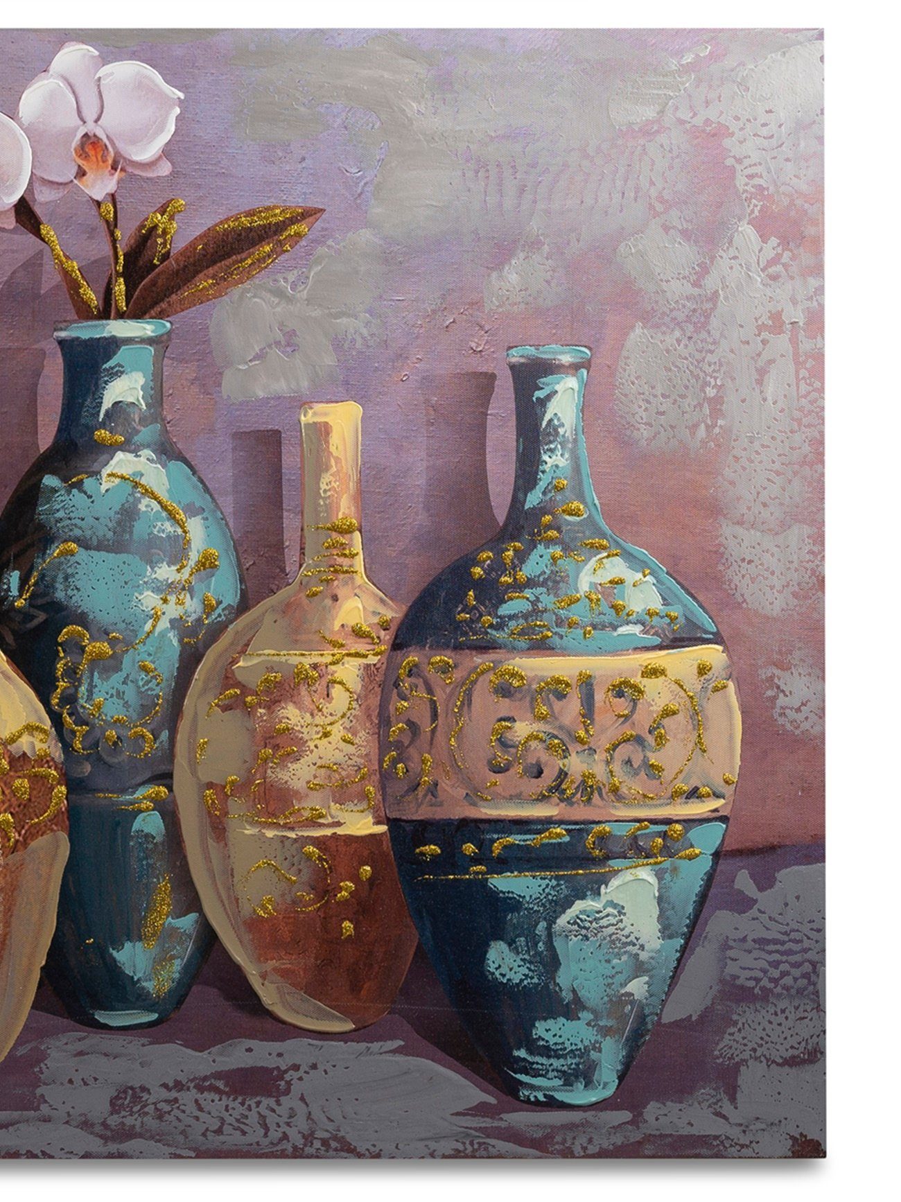 dekojohnson bunt orientalisches Vasen Wanddekoobjekt Leinwandbild 60x80cm