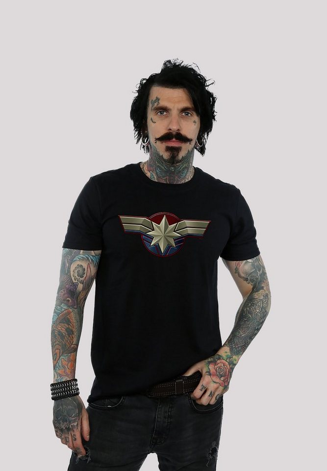 F4NT4STIC T-Shirt Marvel Captain Marvel Chest Emblem Print, Sehr weicher  Baumwollstoff mit hohem Tragekomfort