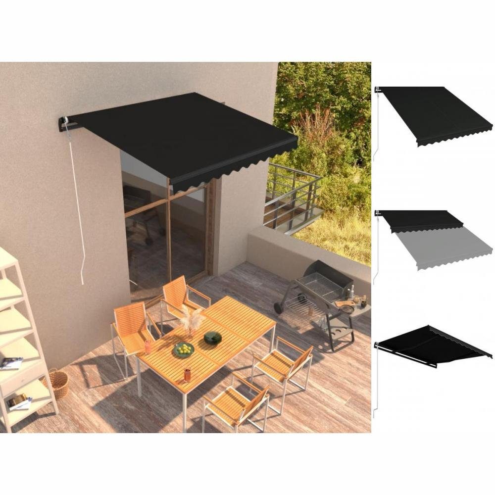 vidaXL Markise Automatisch Einziehbare Markise 300 x 250 cm Anthrazit Balkon Terrasse