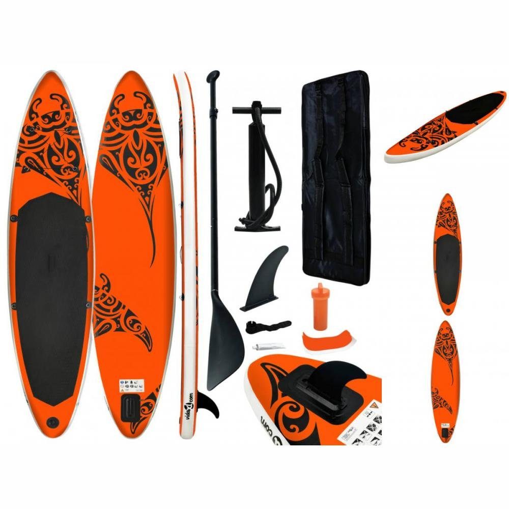 Aufblasbares Orange vidaXL cm Board Up Stand 305x76x15 Schlauchboot DOTMALL Set Paddle