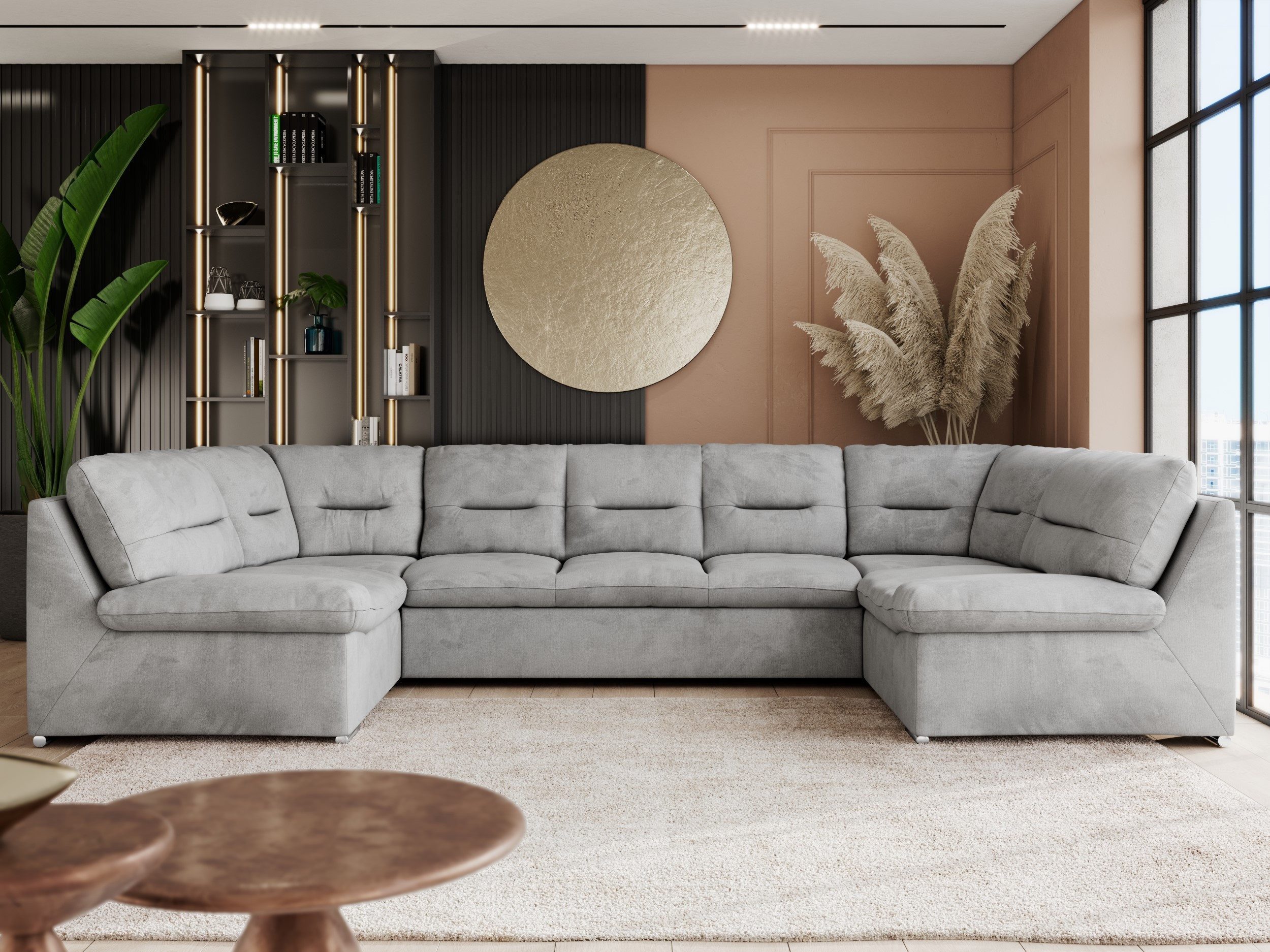 MKS MÖBEL Ecksofa COMODO U, Set, Sofa big XXL, Wellenfedern, Wohnlandschaft günstig online kaufen