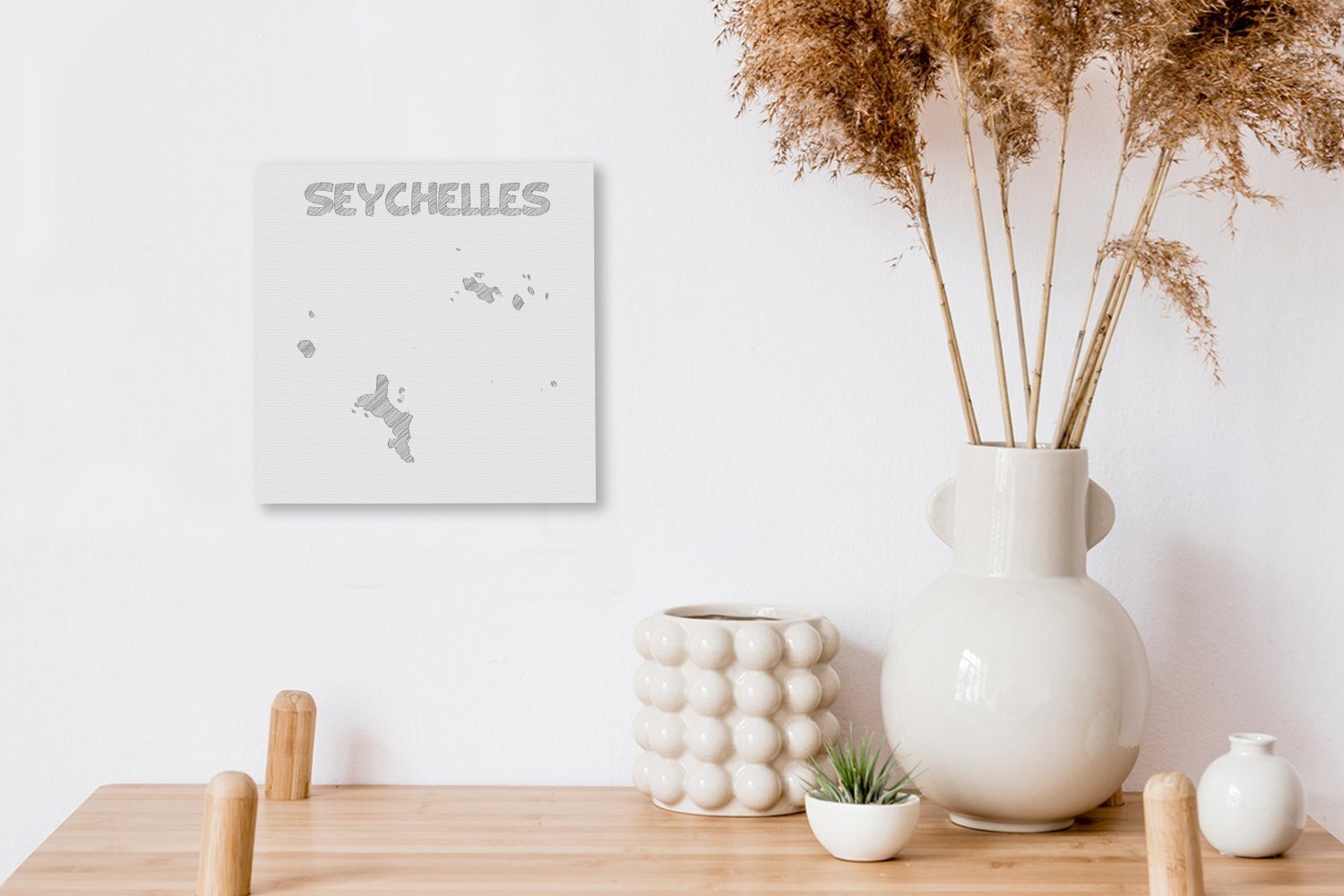 Seychellen, der Leinwandbild Bilder Wohnzimmer OneMillionCanvasses® Schlafzimmer Illustration für Leinwand (1 St), einer Skizze