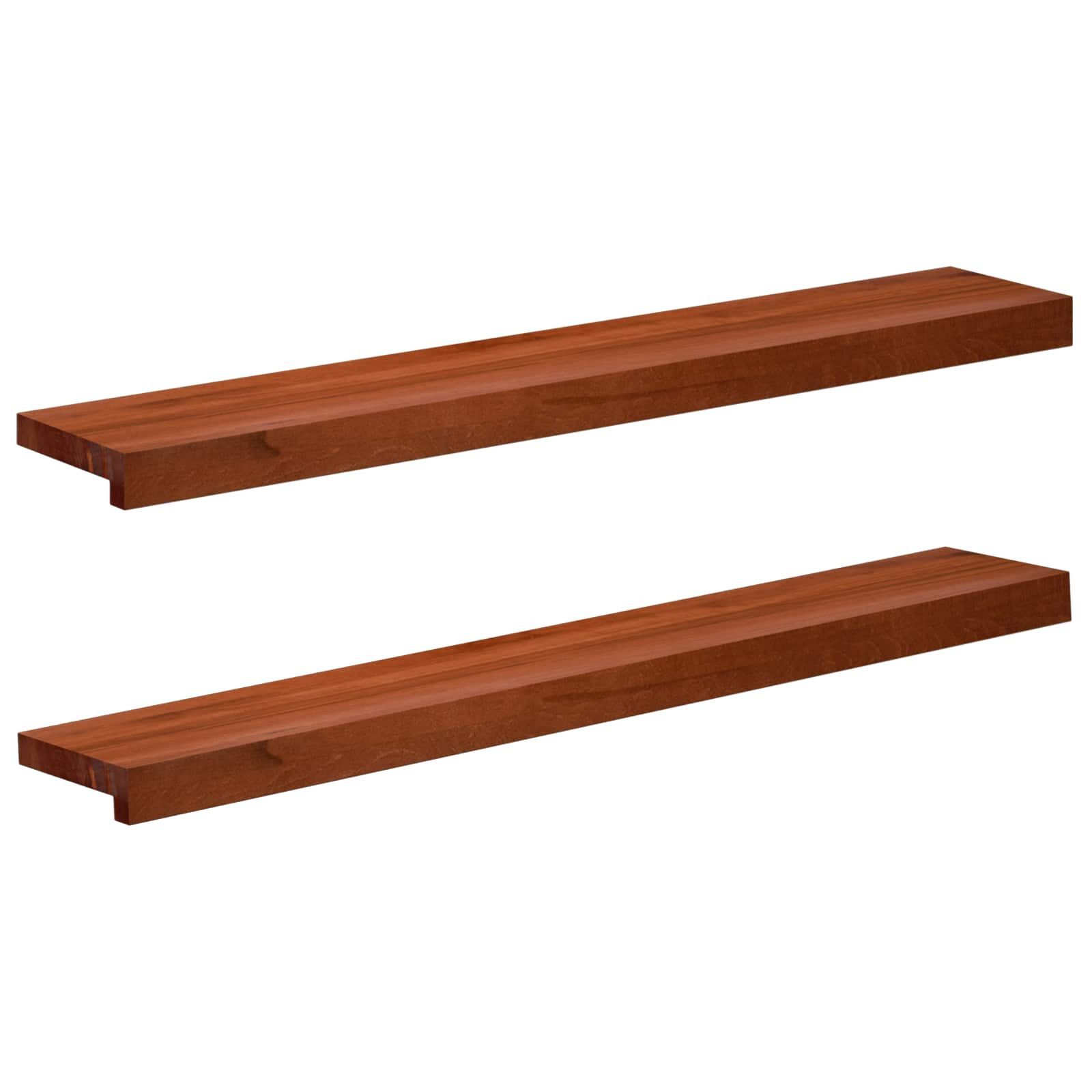 vidaXL Fensterbank 90 x 15 x 2 cm Fensterbänke 2 stk Braun 90x15x2 cm Massivholz Buche