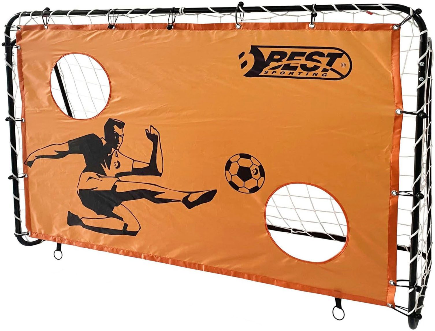 Best Sporting Fußballtor Fußballtor mit Torwand 2 Schusslöcher