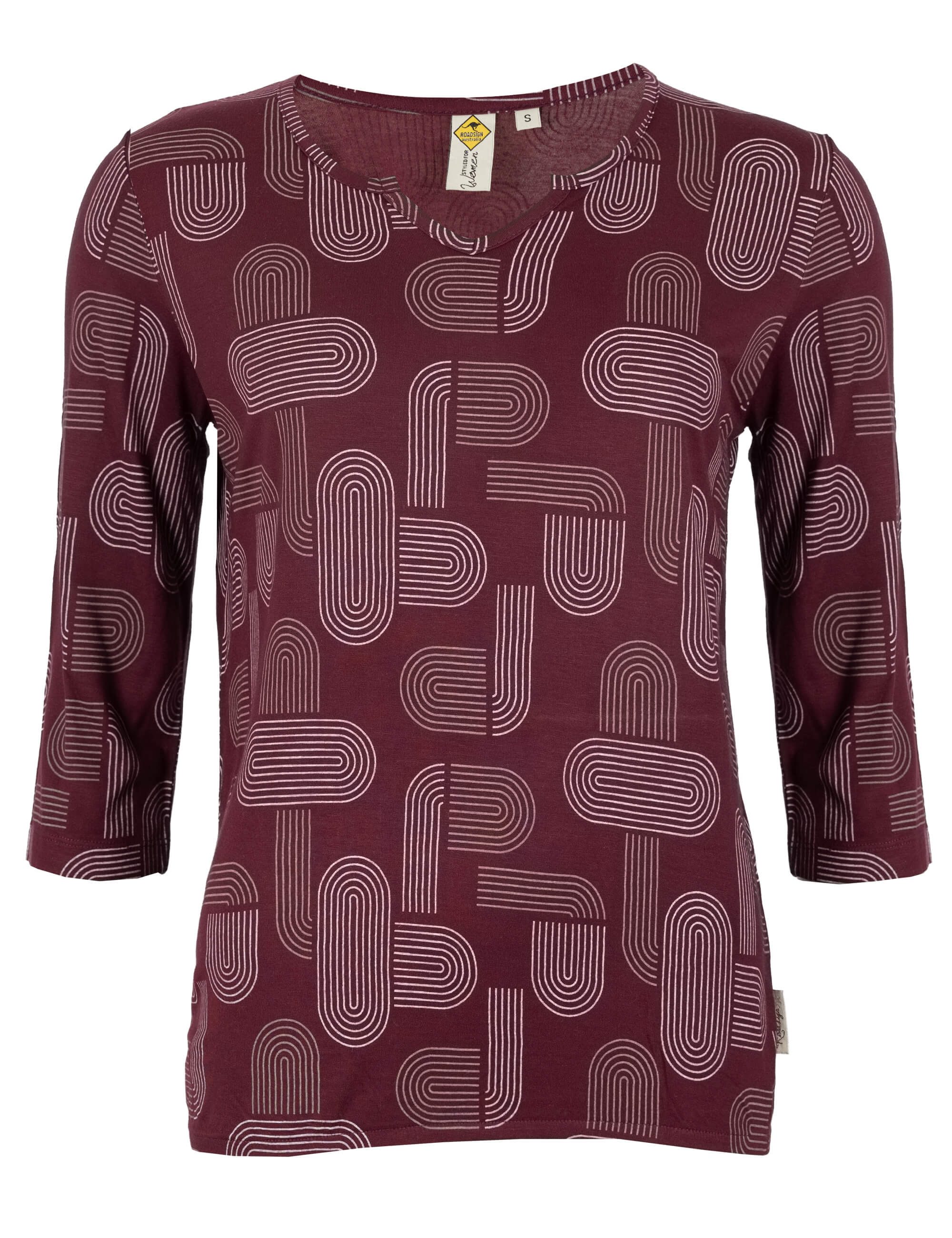 ROADSIGN australia Langarmshirt Contour (1, 1-tlg., 1) 3/4 Arm Shirt aus Viskose mit Alloverprint