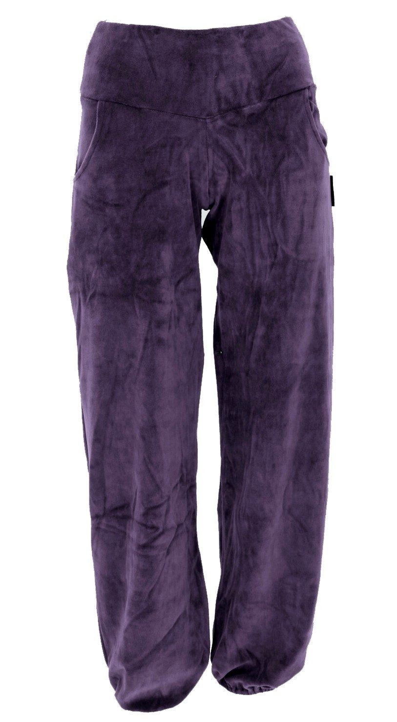 Guru-Shop Relaxhose Boho Samt Pluderhose, Wohlfühlhose, Yogahose -.. alternative Bekleidung
