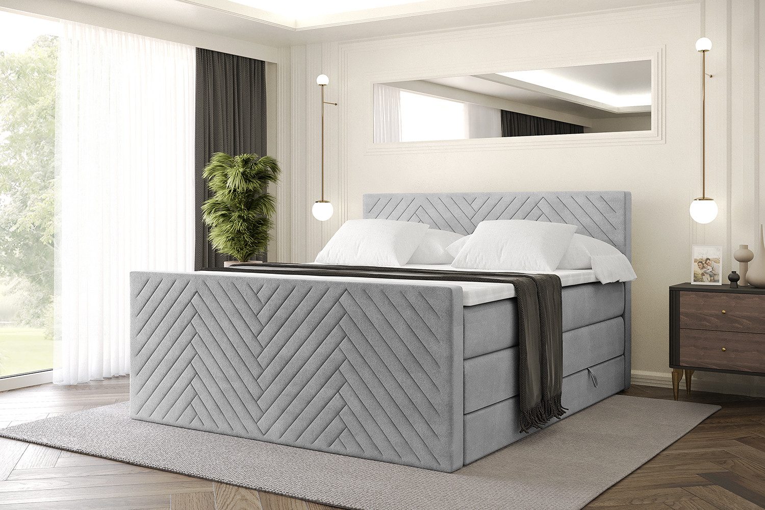 ALTDECOR Boxspringbett VEXA-Z KING (Multipocket-Matratze H4, H3 Matratze Bo günstig online kaufen