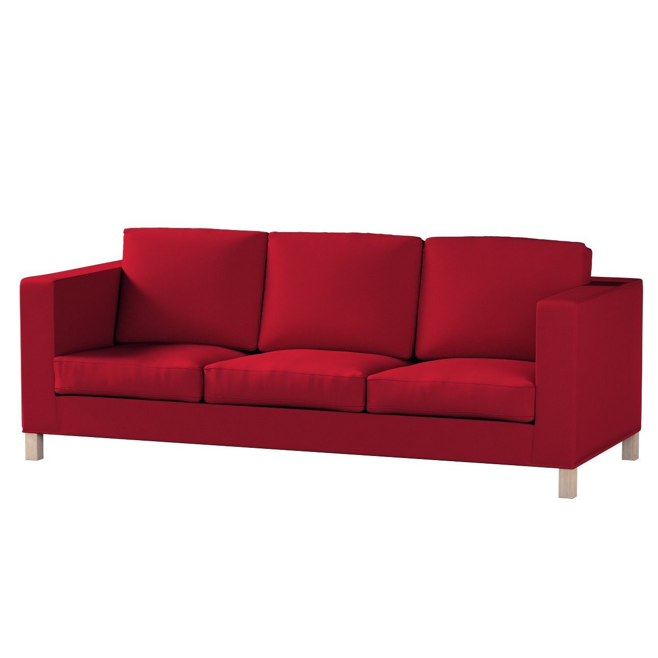 Sofahusse Karlanda 3-Sitzer Sofa nicht ausklappbar Etna, Dekoria kurz, rot