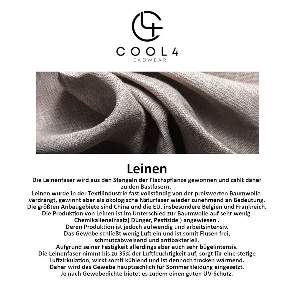 Cool4 Schiebermütze Gatsby Flatcap Unisex Leinen UV-Schutz