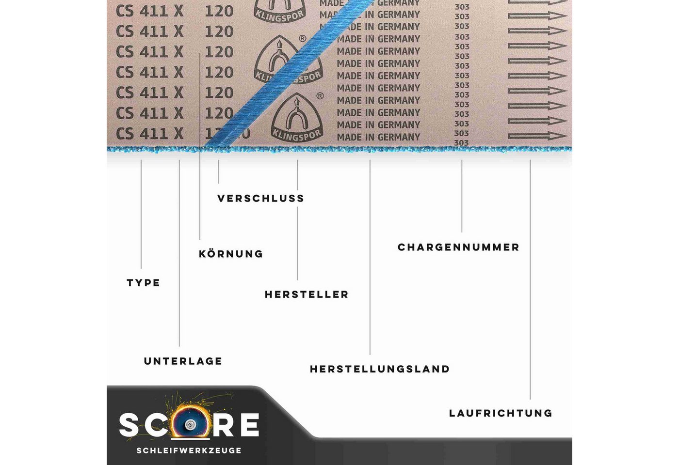 Thumbnail - Klingspor Schleifpapier 5er Pack Klingspor, 40 x 760 mm, für Rohrbandschleifer, (LS 309 X / CS 411 X, 5 St)