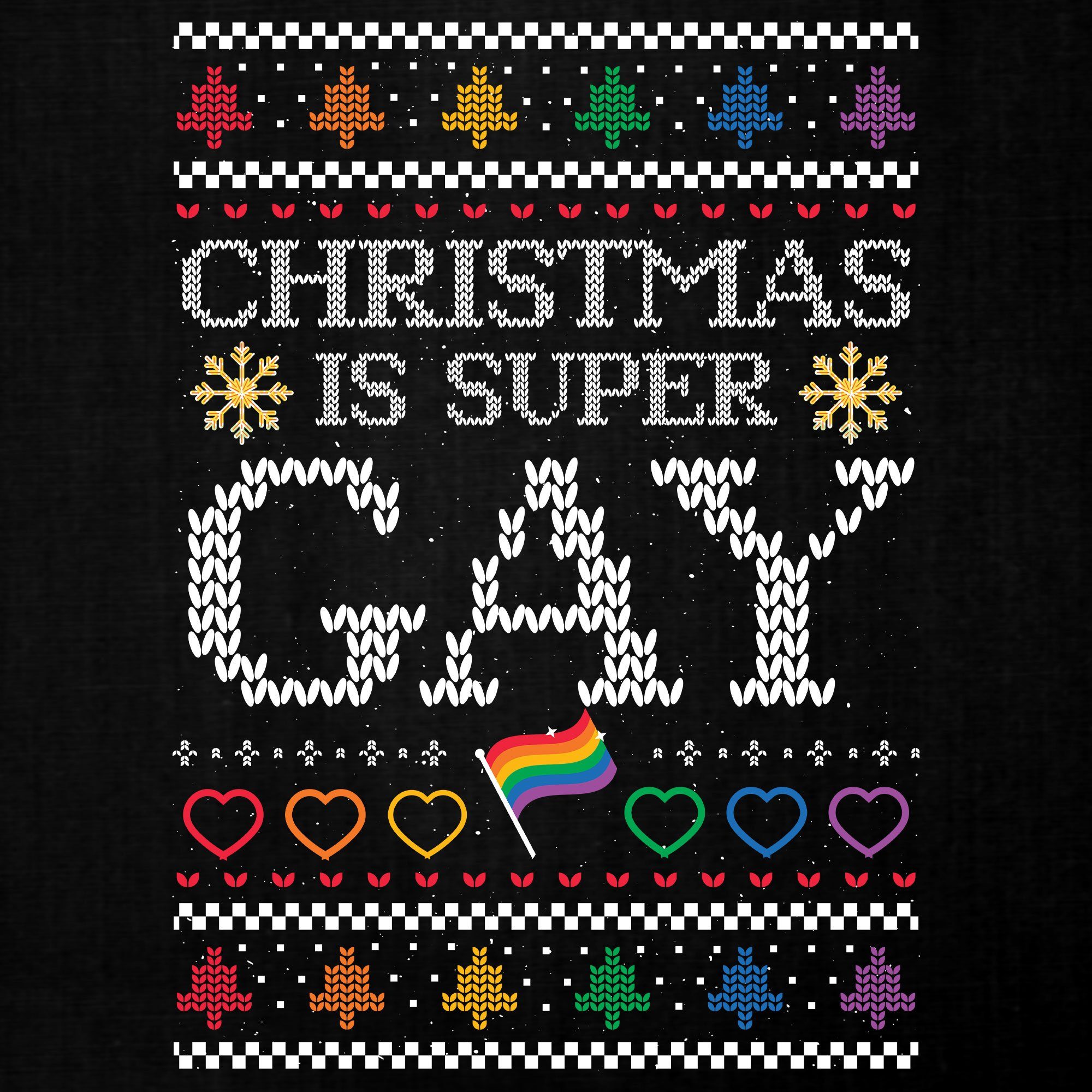 (1-tlg) LGBT Christmas Herren - Quattro Gay Weihnachten T-Shi X-mas Schwarz Kurzarmshirt Weihnachtsgeschenk Formatee