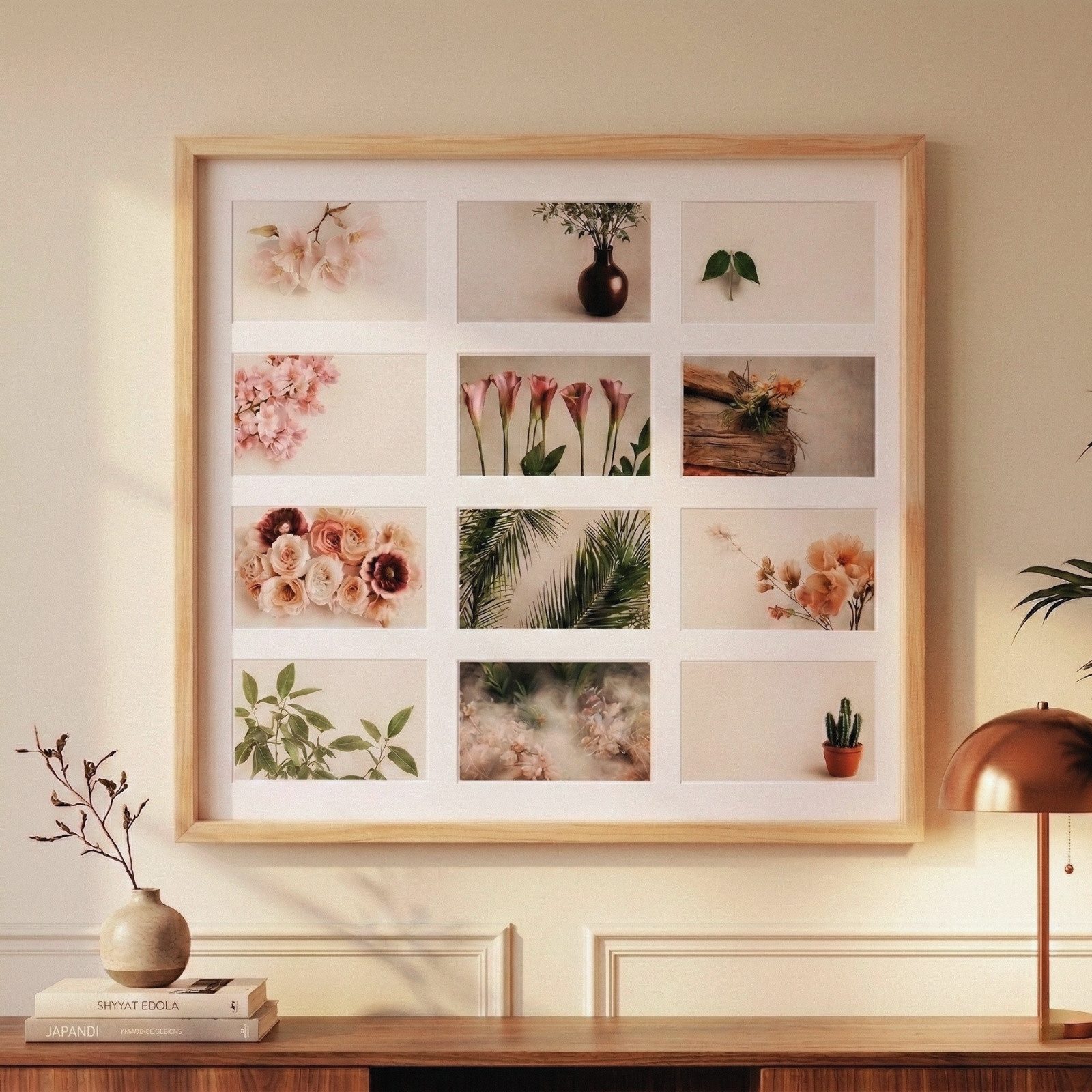 EDAXO Bilderrahmen Collage Bilderrahmen aus Holz für 12 Fotos FORMIN, 59 x 54 cm