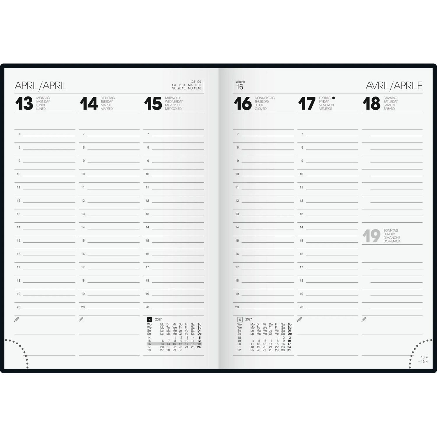 Baier & Schneider Taschenkalender BRUNNEN 1079615017 Buchkalender Mod. 796 2027 "Botanical" A5, Papier