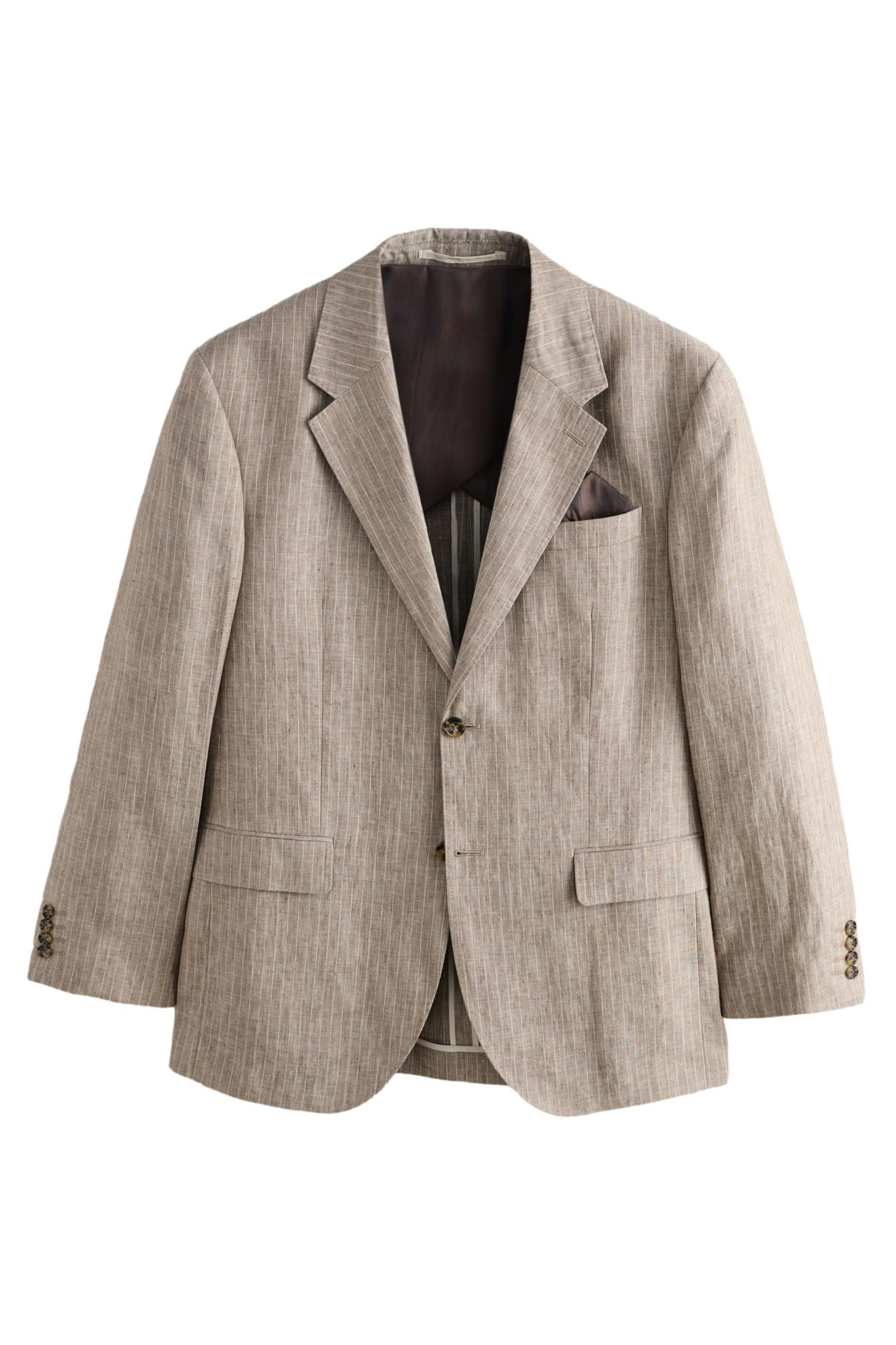 Next Sakko Sakko mit Streifenmuster 100 % Leinen Regular Fit (1-tlg)