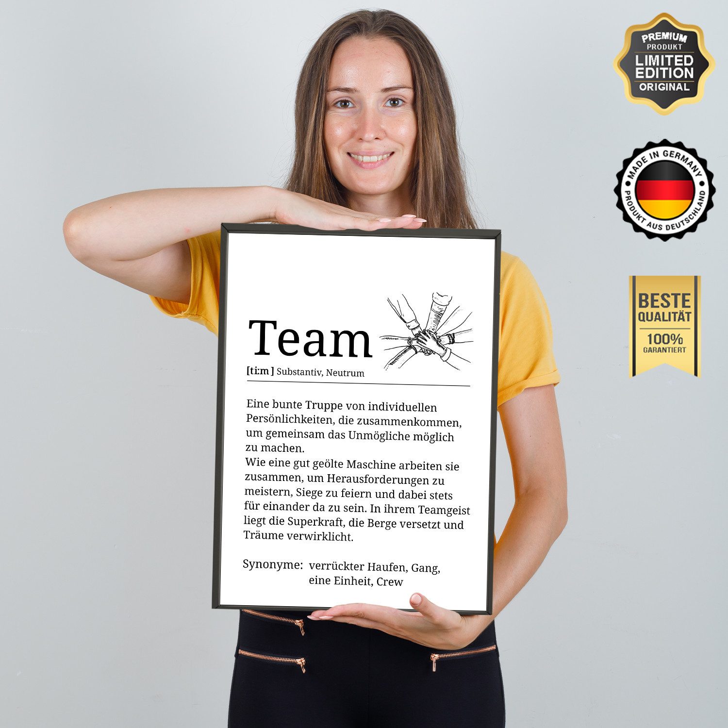 Tigerlino Poster Team Definition Kollegen Geschenk Arbeit Büro Dekoration Mitarbeiter, Abschiedsgeschenk Wertschätzung Arbeitskollegen – Bild 3 von 5