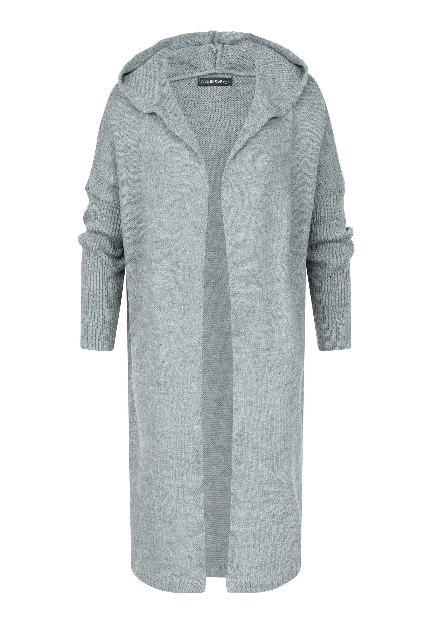 CLOUD 5IVE Strickjacke CLOUD 5IVE Longform knit cardigan with hood (1-tlg)