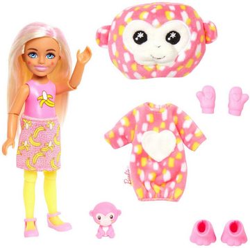 Barbie Anziehpuppe Cutie Reveal, Chelsea im Affen-Kostüm (Dschungel-Serie), kleine Puppe