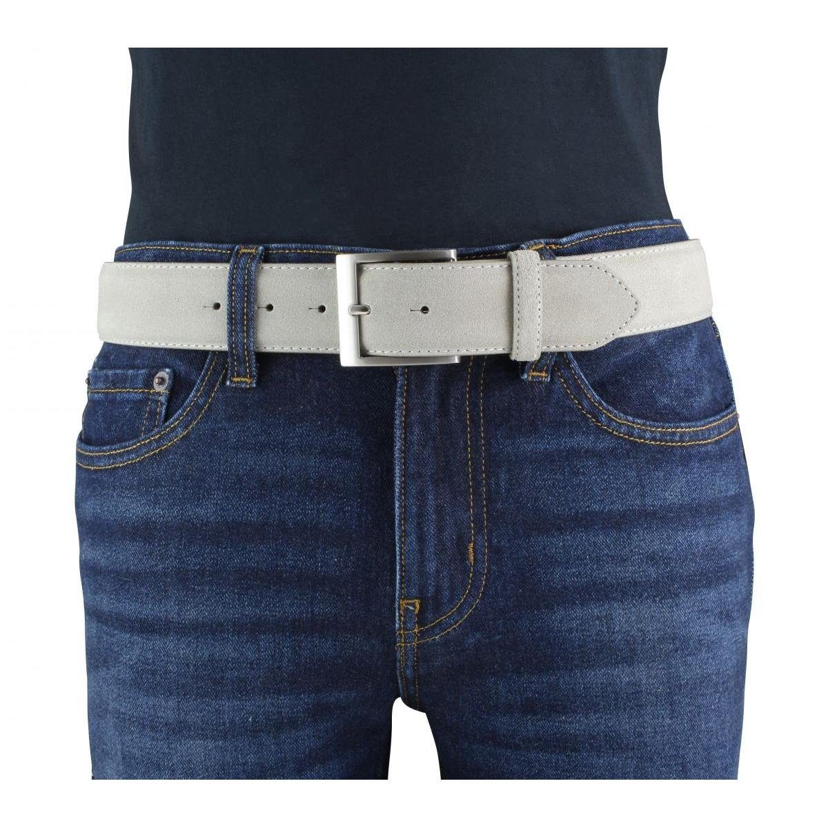 BELTINGER Ledergürtel Hochwertiger Gürtel mit Edelstahl-Gürtelschnalle aus Veloursleder 4 cm (1-St)