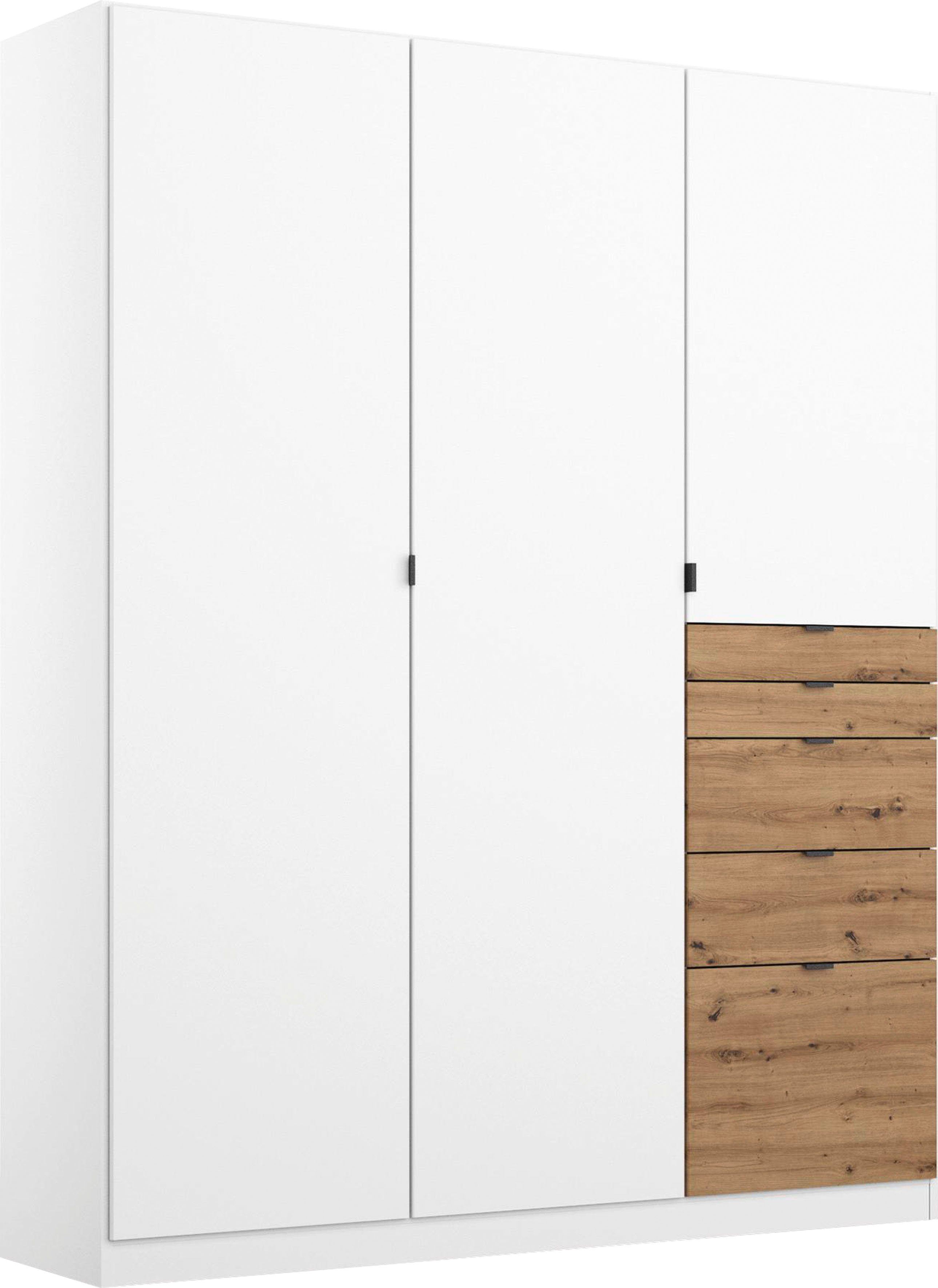 rauch Drehtürenschrank Kleiderschrank Schrank Garderobe Wäscheschrank Ankleide ONTARIO (Breiten 136/181 cm) mit 5 Schubladen in unterschiedlichen Größen MADE IN GERMANY