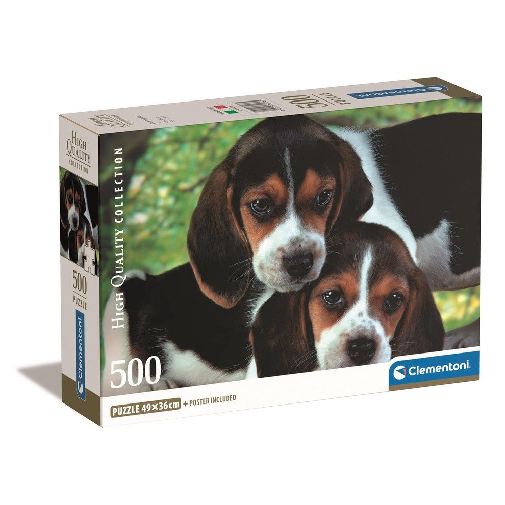 Clementoni® Puzzle Legespiel Welpenmotiv Erwachsenenpuzzle, 500 Puzzleteile, 500 Teile, HQC-Farbdruck, Poster inklusive