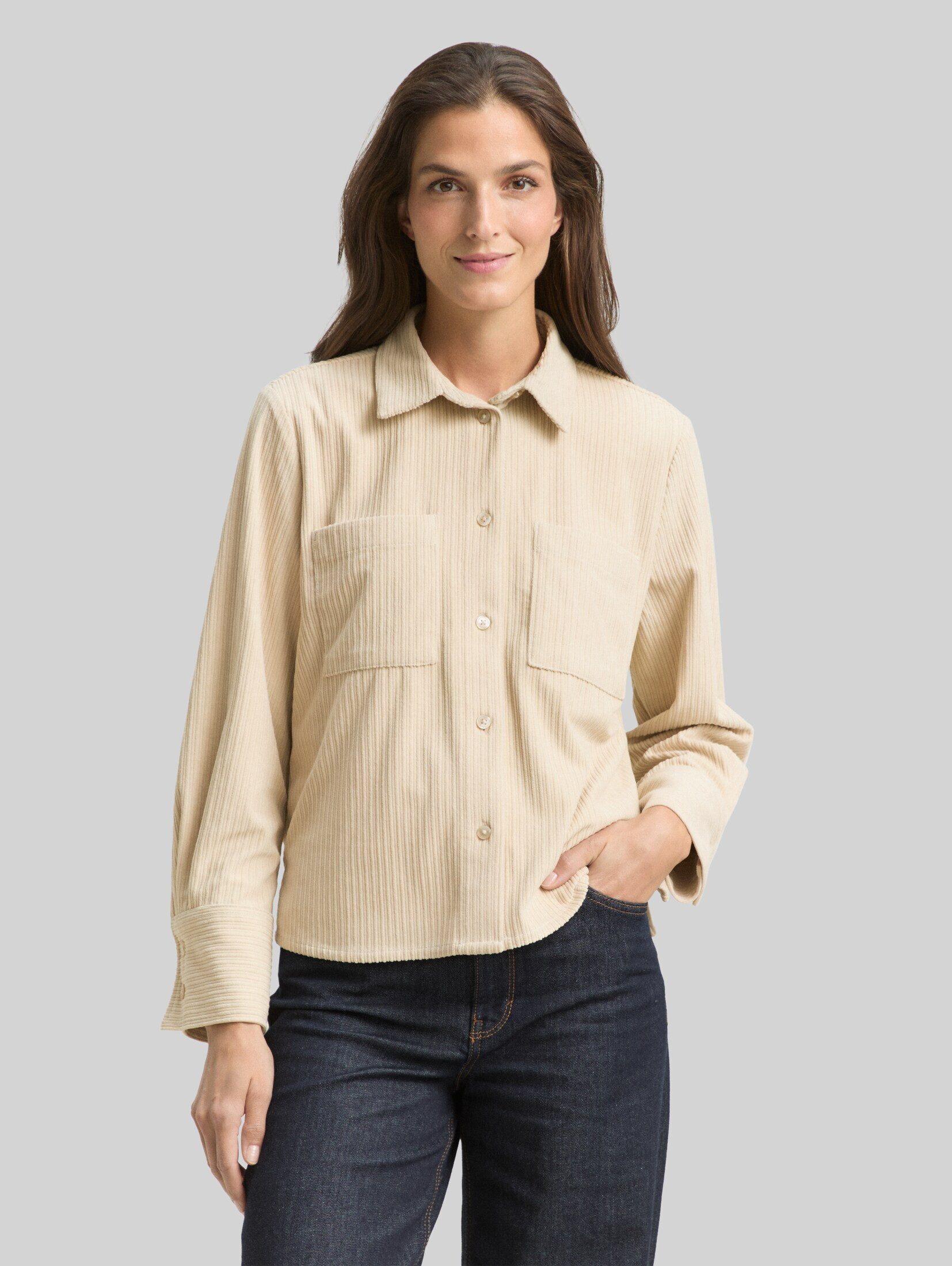 TOM TAILOR Langarmbluse Blusen & Shirts Loose Fit Cordbluse