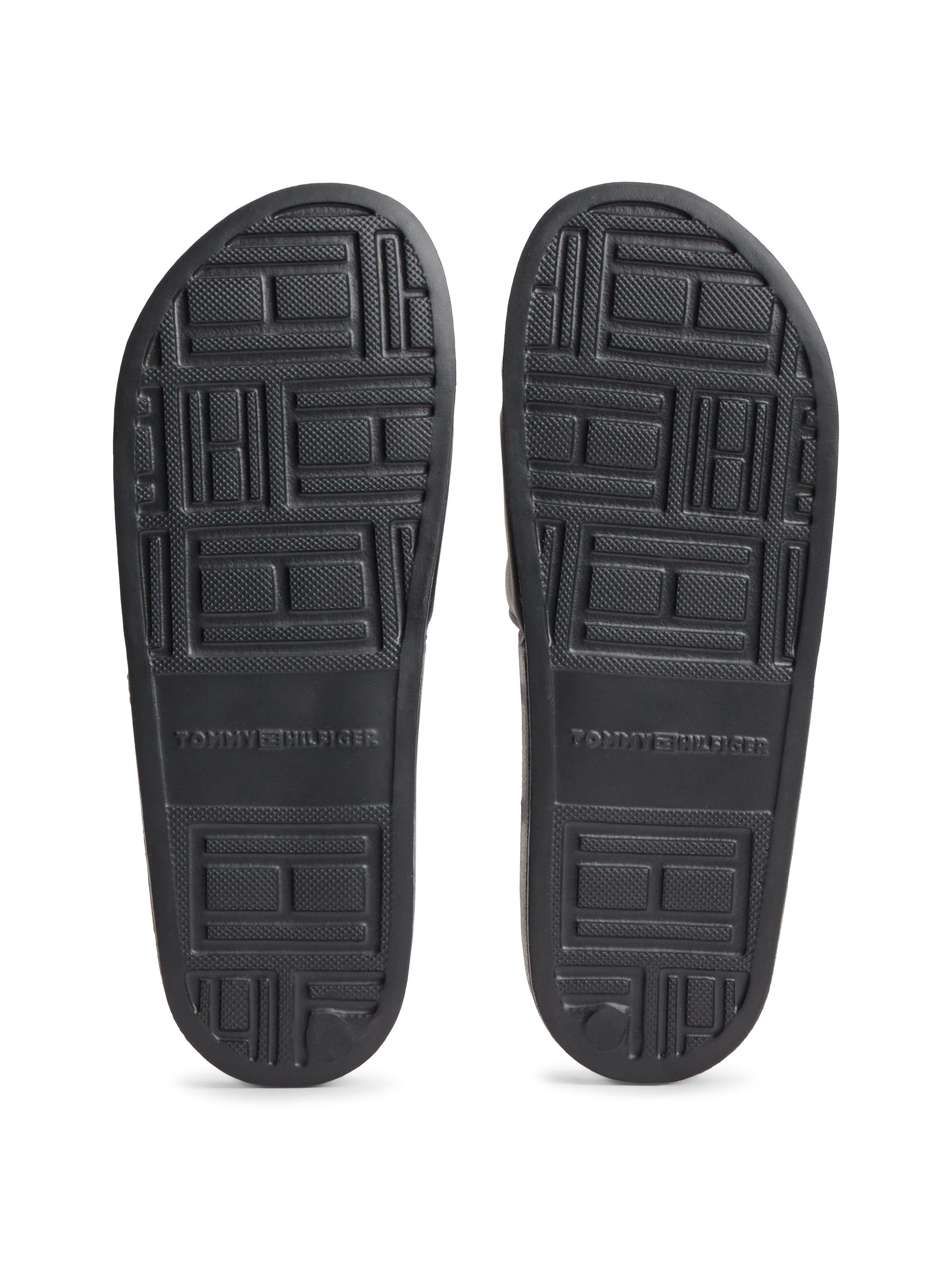 Tommy Hilfiger TH MONOGRAM POOL SLIDE Pantolette Sommerschuh, Schlüpfschuh mit großem TH in der Bandage