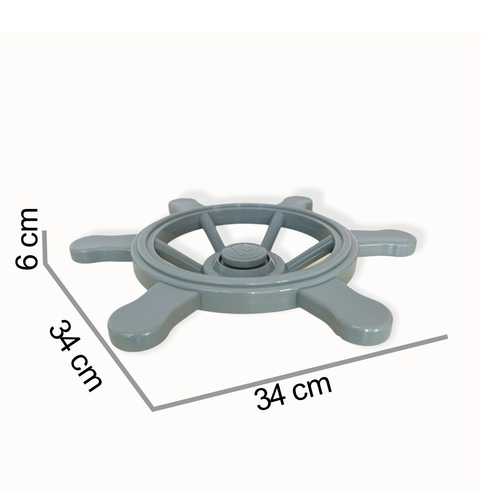 Loggyland Spielturm-Erweiterung Lenkrad Piratenlenkrad Steuerrad für Spielturm Spielhaus, aus HDPE Kunststoff, Ø 34cm, für kreatives Rollenspiel