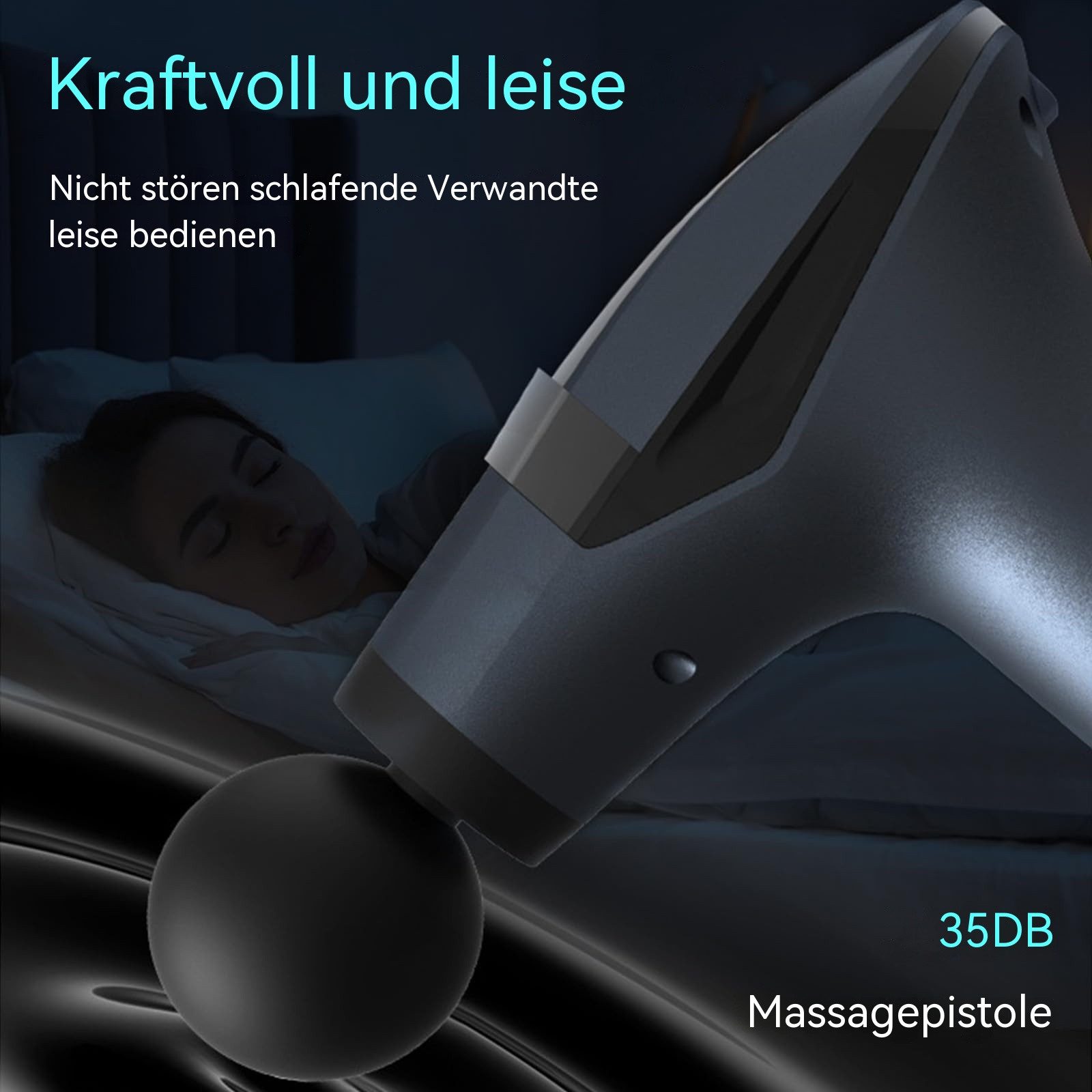 TWUFY Massagepistole Massagepistole Tiefengewebe Massagepistole 12 mm Hub, 12 Geschwindigkeiten & LCD Screen, 4 Aufsätze, Leiser Handmassager, für Schulter Körp – Bild 2 von 5
